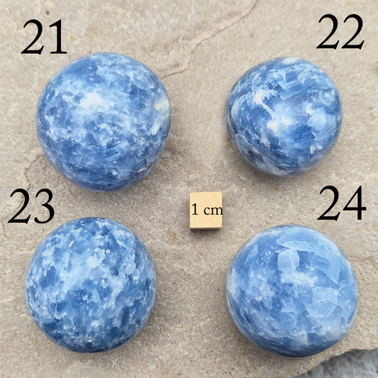 Polished Blue Calcite from Madagascar – smooth, calming blue tones perfect for holding, reflection, or a peaceful space.