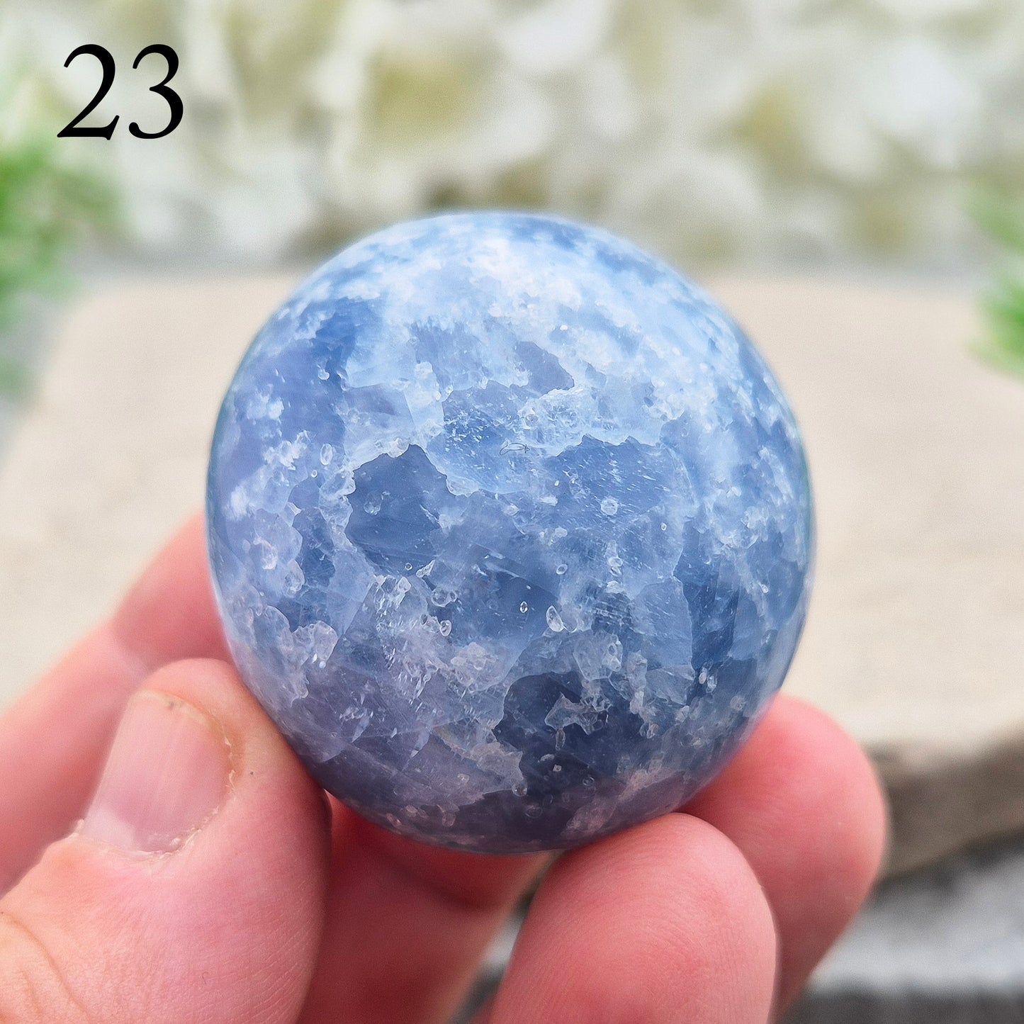 Polished Blue Calcite from Madagascar – smooth, calming blue tones perfect for holding, reflection, or a peaceful space.