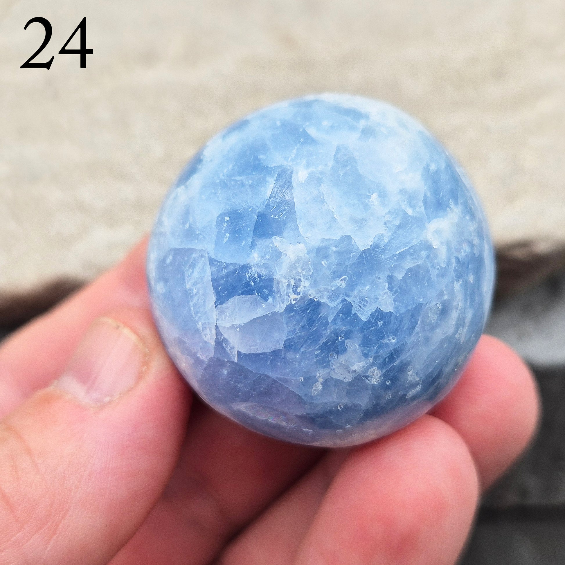 Polished Blue Calcite from Madagascar – smooth, calming blue tones perfect for holding, reflection, or a peaceful space.