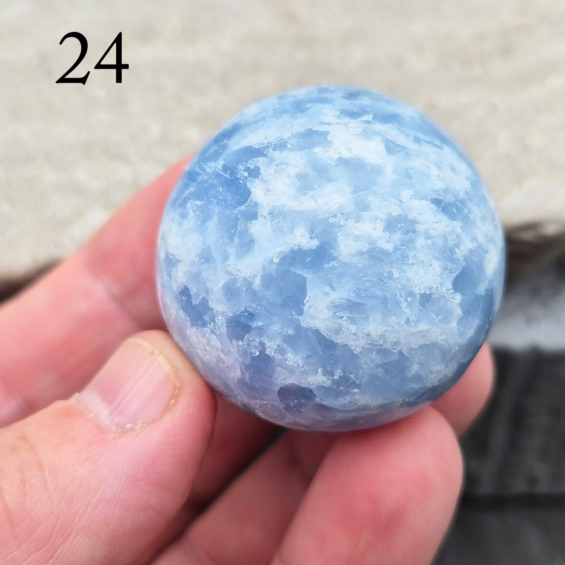 Polished Blue Calcite from Madagascar – smooth, calming blue tones perfect for holding, reflection, or a peaceful space.
