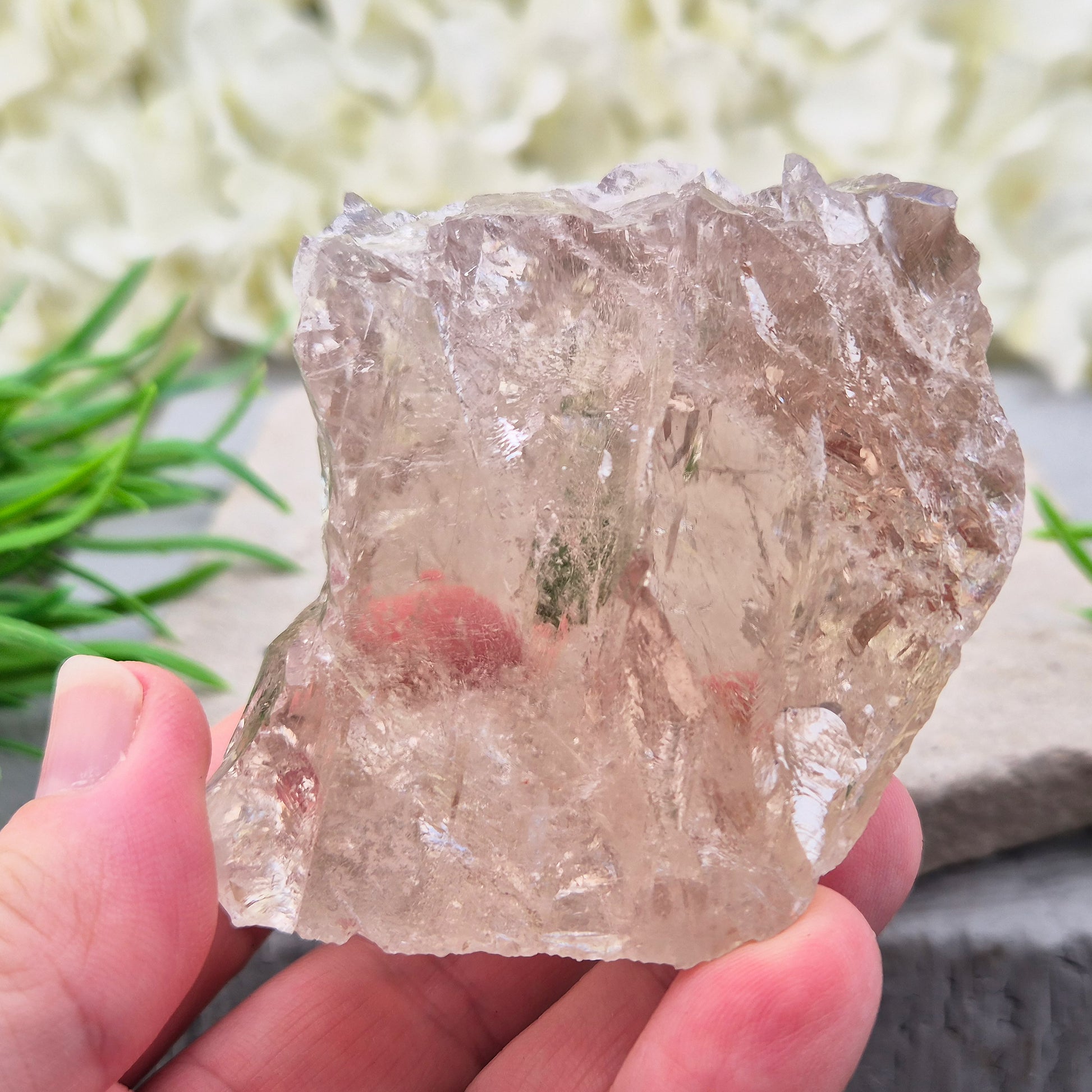 Smoky Quartz freeform from Brazil with polished face and natural sides. A grounding crystal for protection, calm focus, and emotional release.