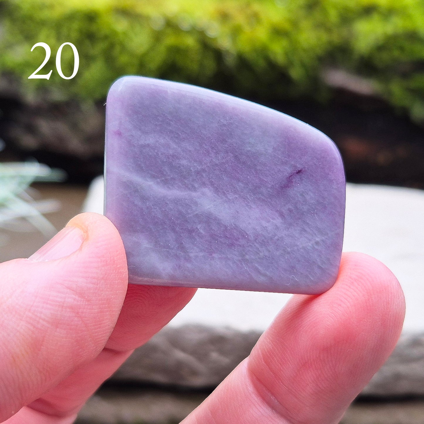 This polished Kammererite crystal slice comes from Turkey and reveals rich violet-purple tones, often accented with natural green inclusions of Chromite, Chlorite, or Serpentine. Sometimes referred to as Purple Seraphinite, these flat slices are smooth, lightweight, and easy to hold or carry in a pocket.