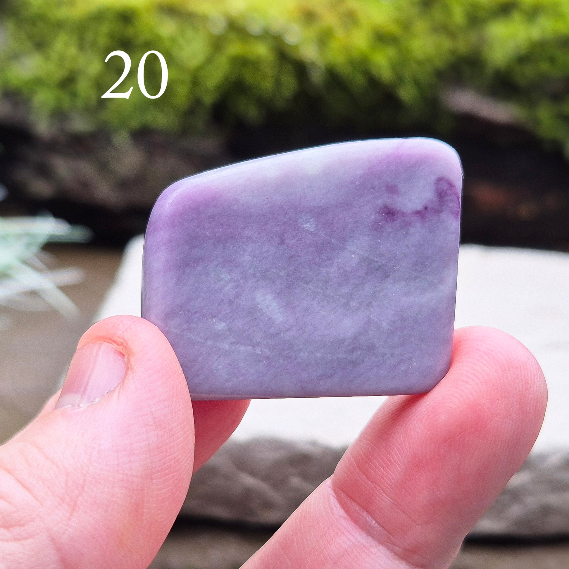 This polished Kammererite crystal slice comes from Turkey and reveals rich violet-purple tones, often accented with natural green inclusions of Chromite, Chlorite, or Serpentine. Sometimes referred to as Purple Seraphinite, these flat slices are smooth, lightweight, and easy to hold or carry in a pocket.