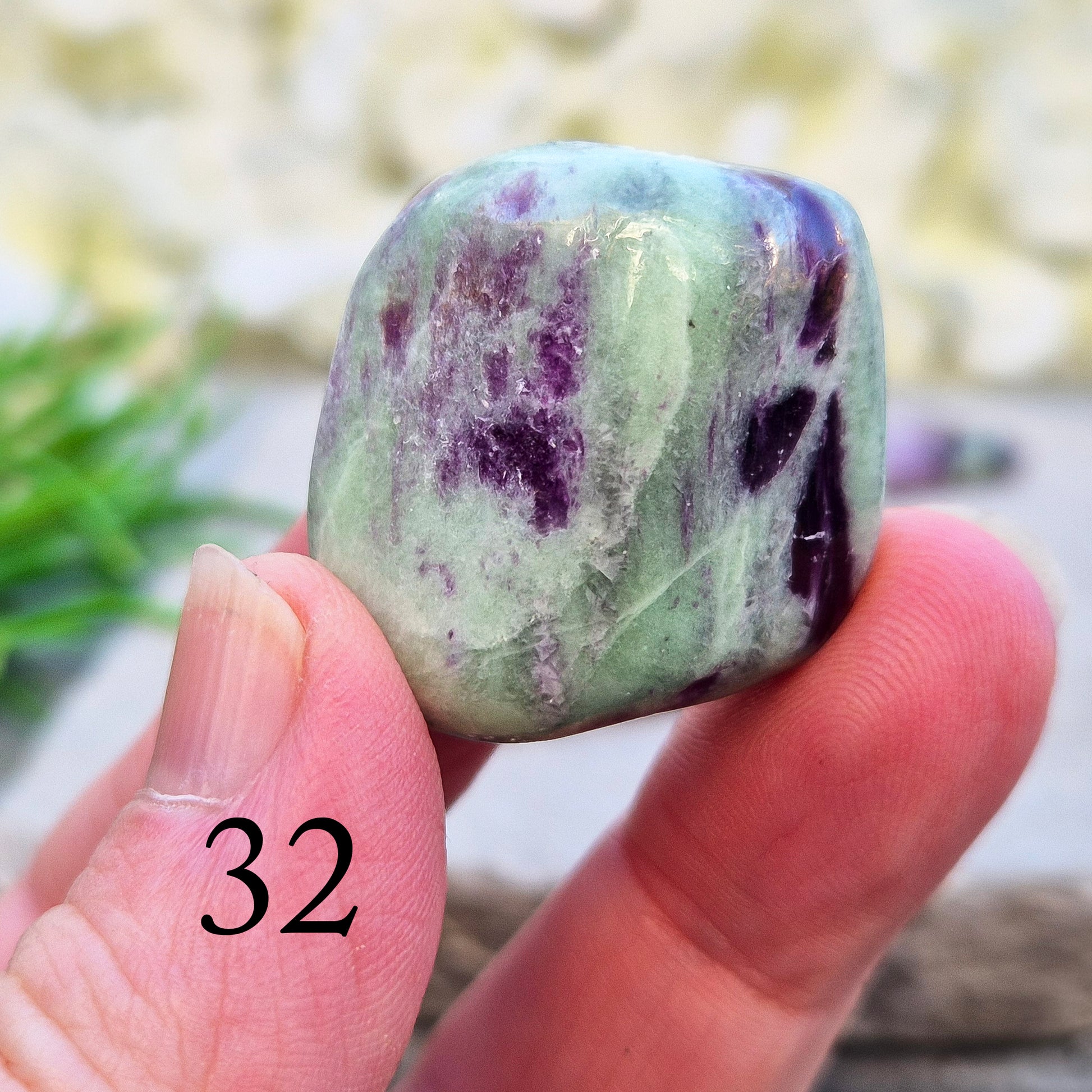 This polished Kammererite crystal slice comes from Turkey and reveals rich violet-purple tones, often accented with natural green inclusions of Chromite, Chlorite, or Serpentine. Sometimes referred to as Purple Seraphinite, these flat slices are smooth, lightweight, and easy to hold or carry in a pocket.