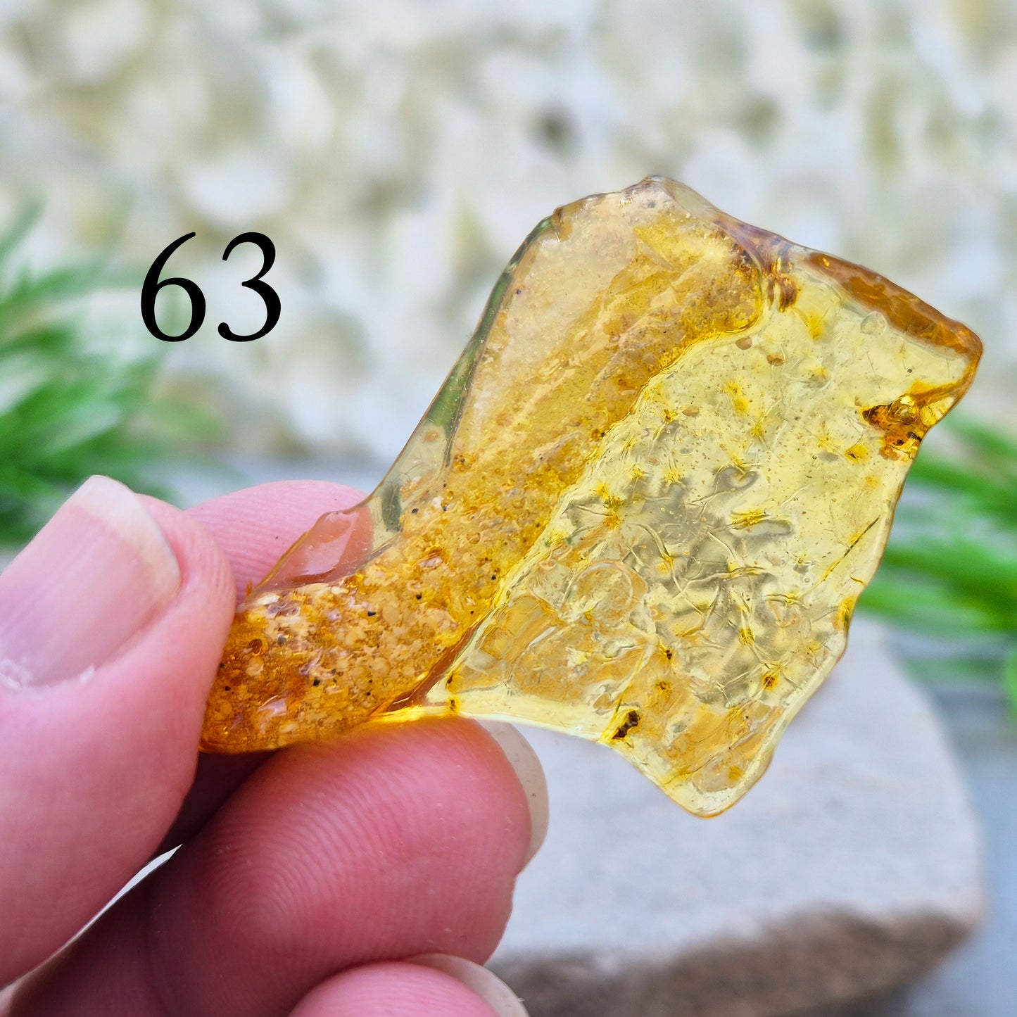 Copal is younger than traditional Baltic Amber, giving it a brighter, more translucent look and a lighter feel in the hand.