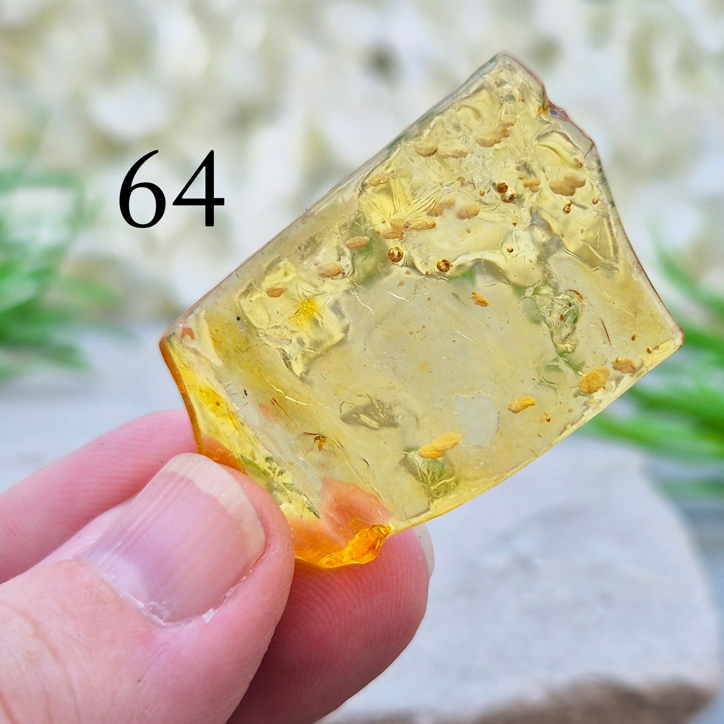 Copal is younger than traditional Baltic Amber, giving it a brighter, more translucent look and a lighter feel in the hand.