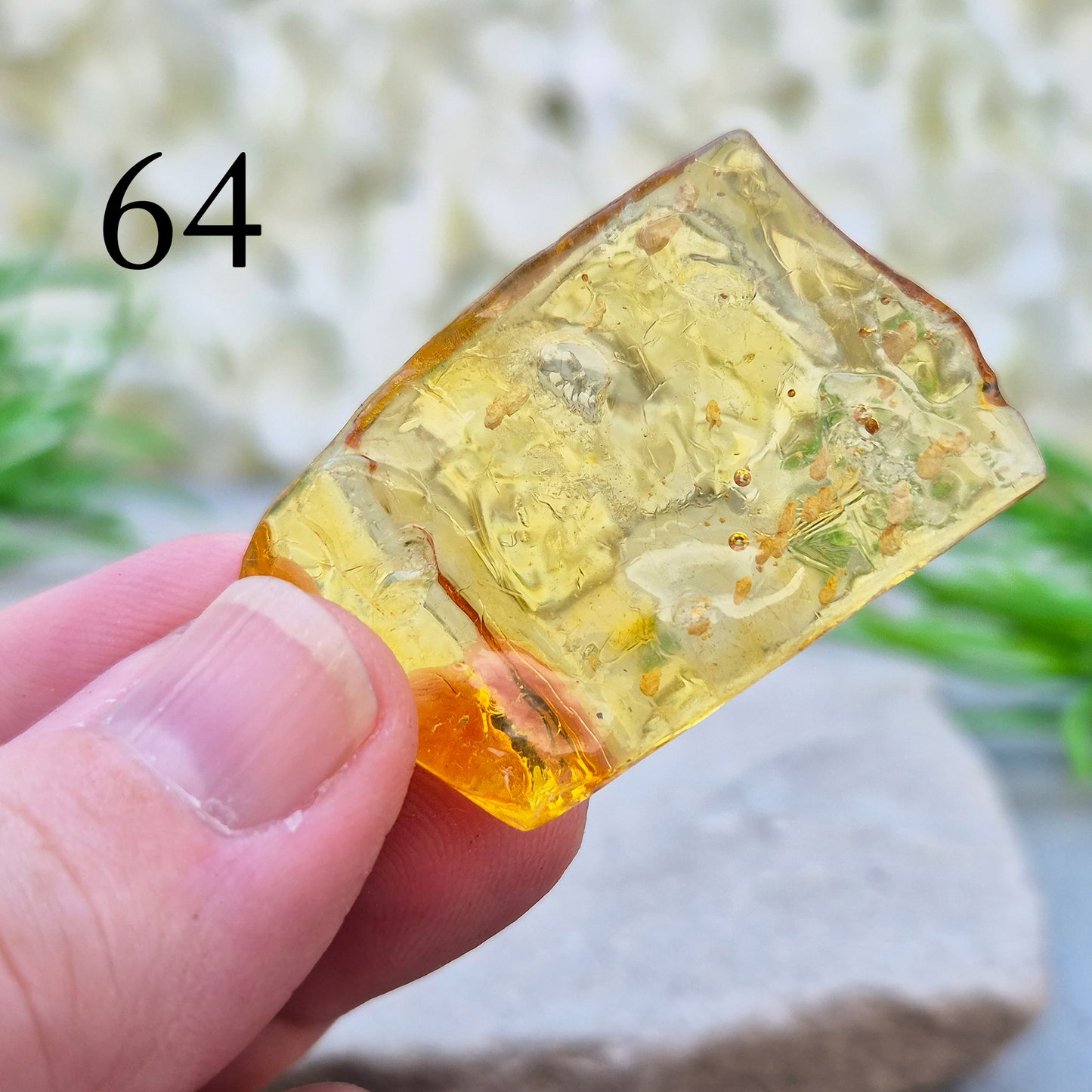 Copal is younger than traditional Baltic Amber, giving it a brighter, more translucent look and a lighter feel in the hand.