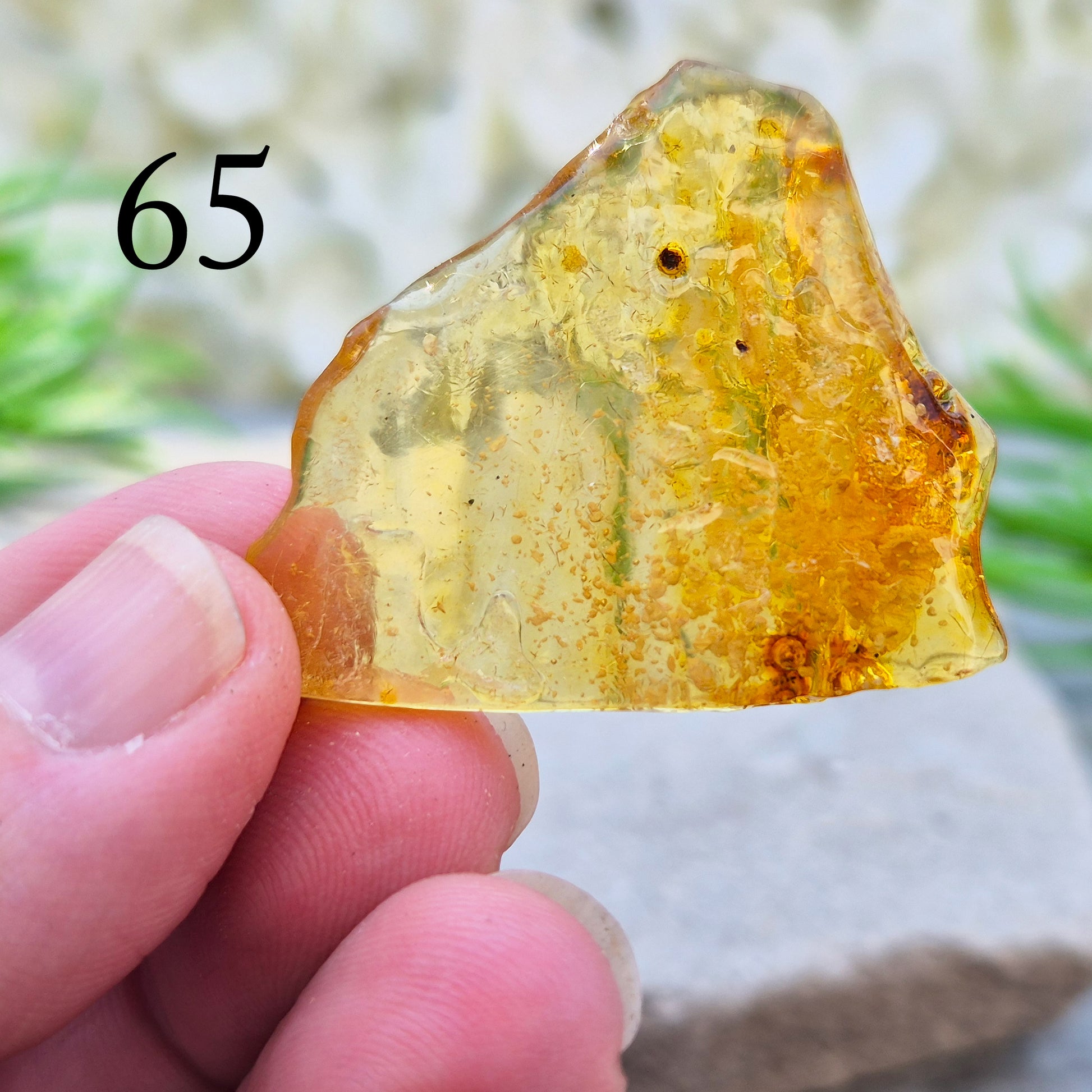 Copal is younger than traditional Baltic Amber, giving it a brighter, more translucent look and a lighter feel in the hand.