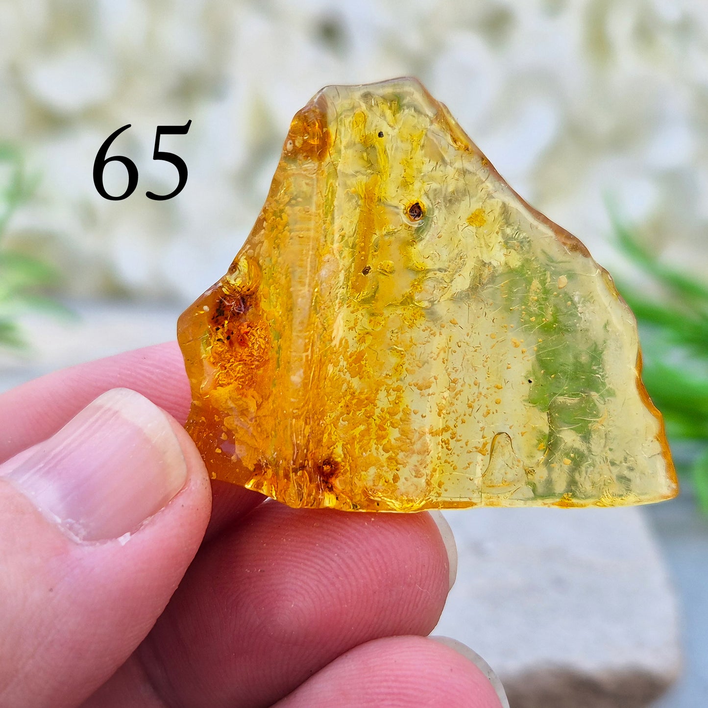 Copal is younger than traditional Baltic Amber, giving it a brighter, more translucent look and a lighter feel in the hand.