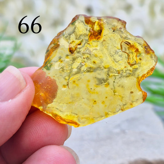 Copal is younger than traditional Baltic Amber, giving it a brighter, more translucent look and a lighter feel in the hand.