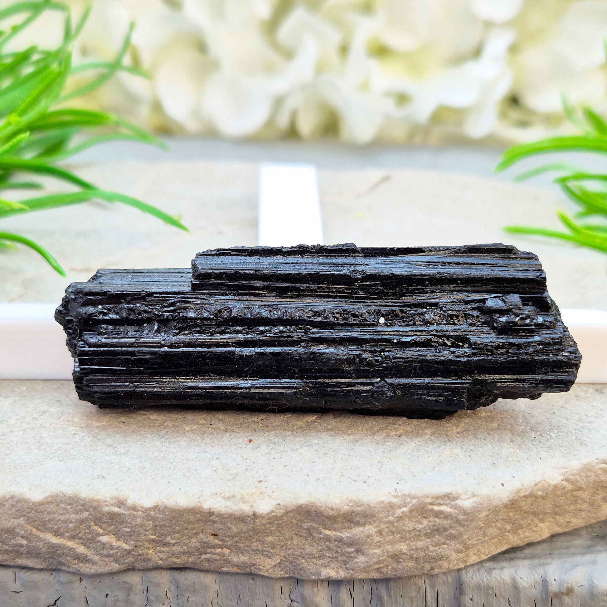Natural Black Tourmaline crystal. Strong protective crystal that helps you feel safe, calm, clear-minded, and emotionally strong.