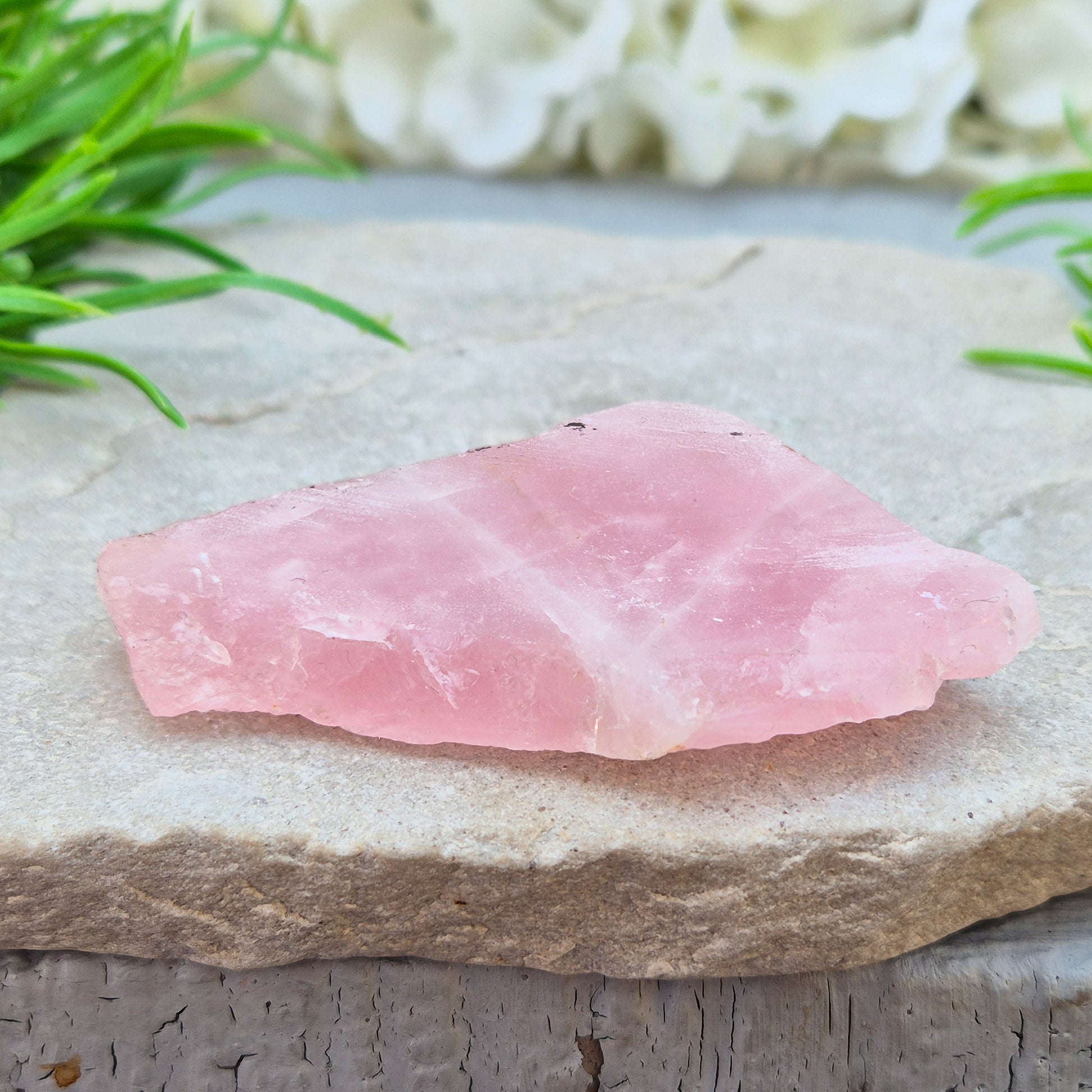 Rose Quartz display platform from South Africa — combines gentle, loving energy with a practical flat surface for crystals, jewellery, or décor.