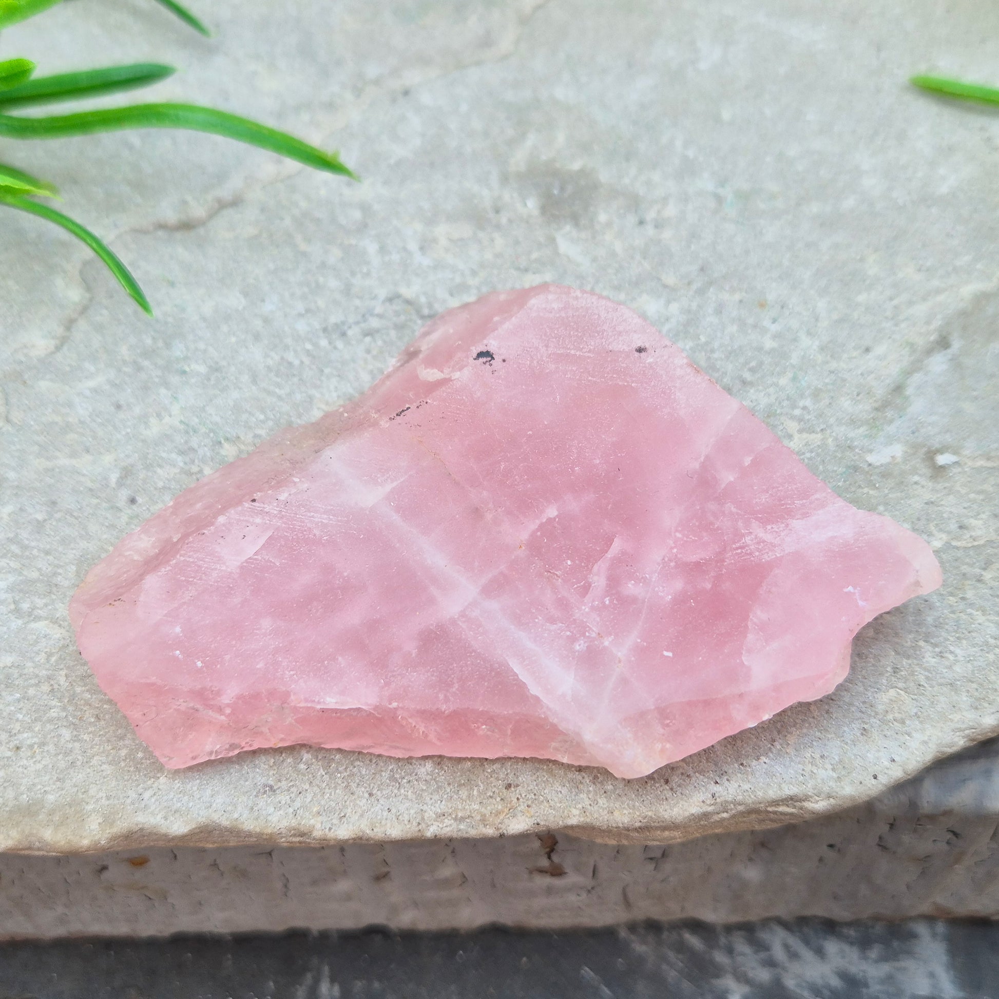 Rose Quartz display platform from South Africa — combines gentle, loving energy with a practical flat surface for crystals, jewellery, or décor.