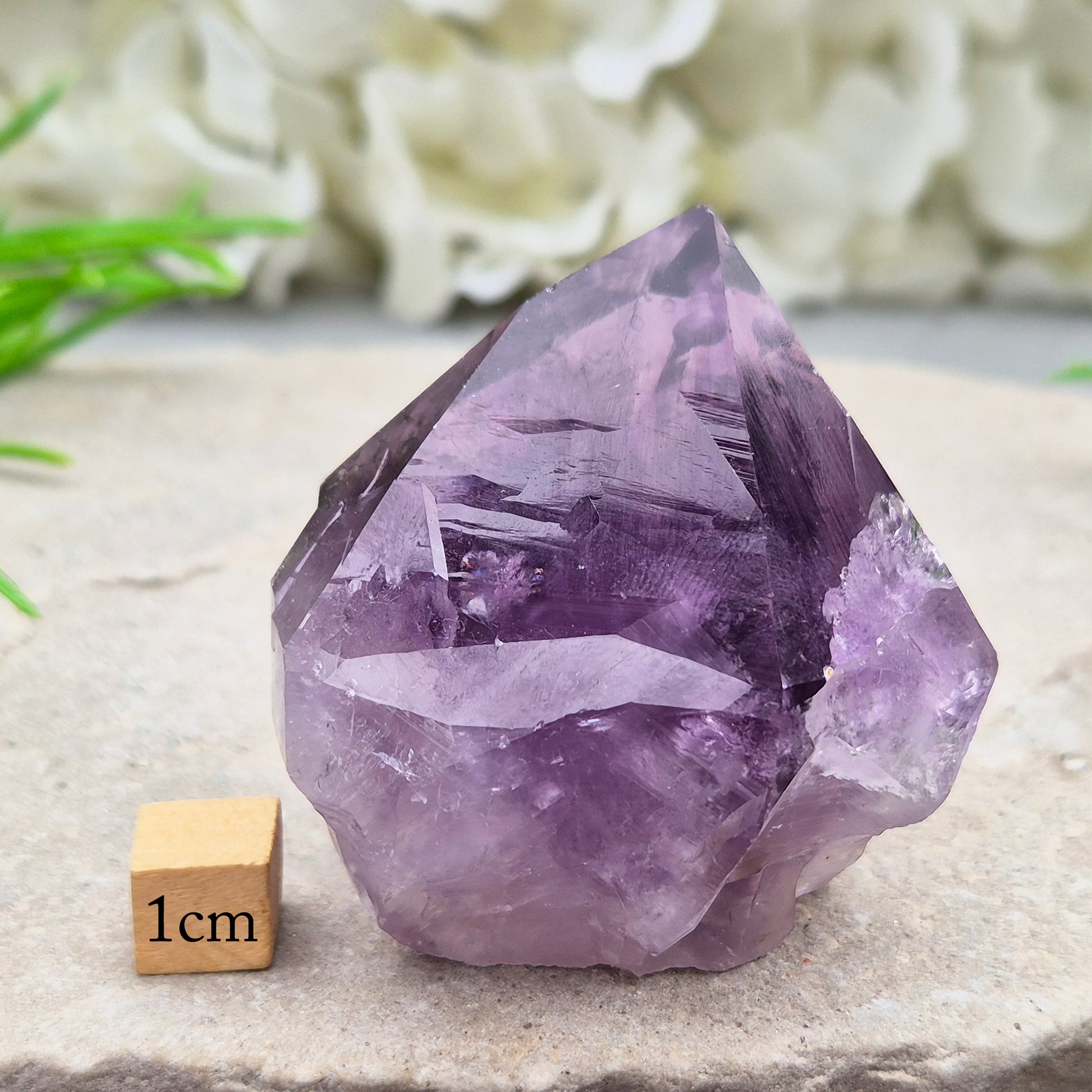 Amethyst standing point with rich purple tones, ideal for creating a calm, grounded space. A striking piece for display, meditation, or everyday energy support.