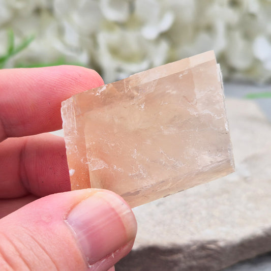 Gentle pale pink watermelon calcite, Mexico — a soothing crystal for emotional healing and heart chakra balance. Soft, nurturing energy for calm and kindness.