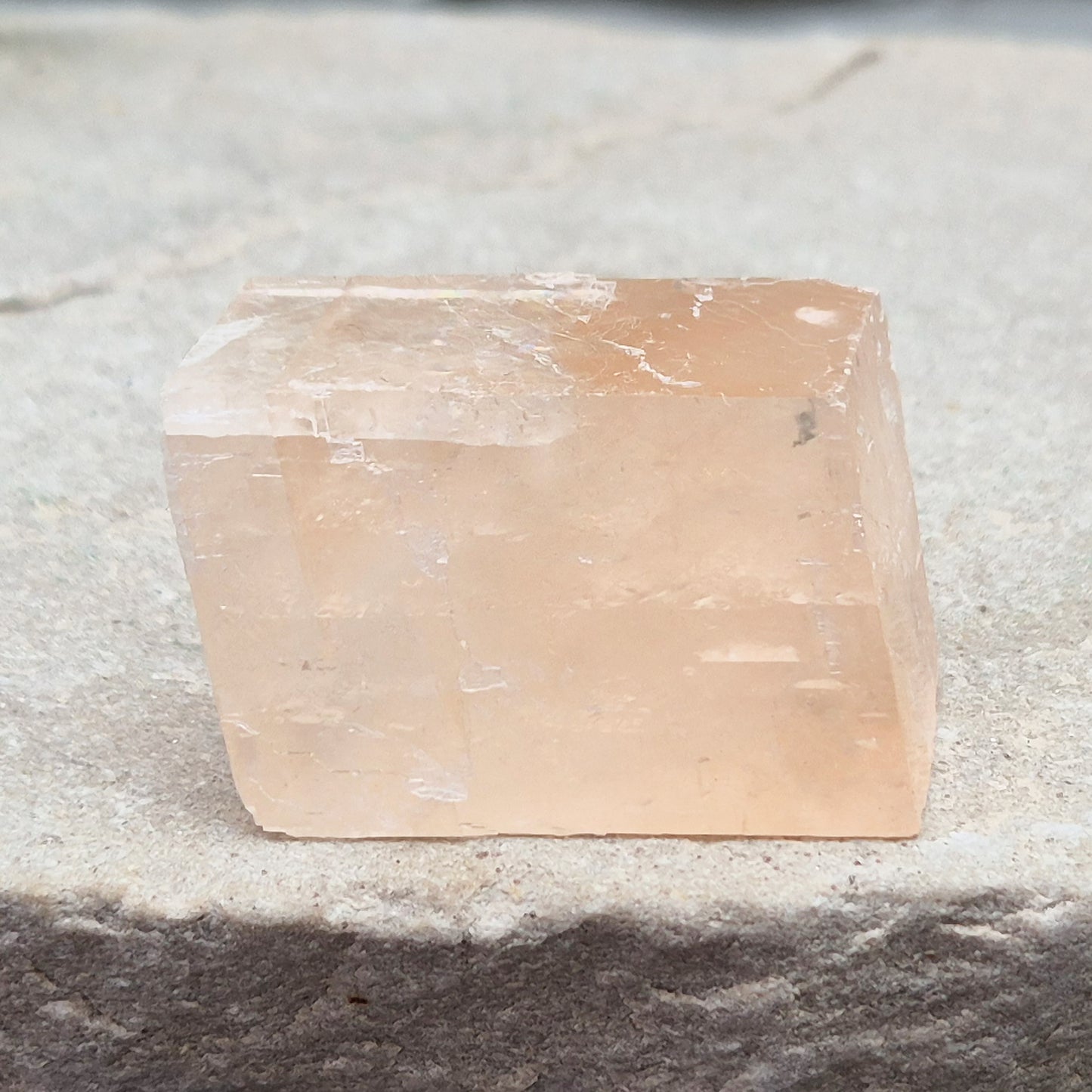 Gentle pale pink watermelon calcite, Mexico — a soothing crystal for emotional healing and heart chakra balance. Soft, nurturing energy for calm and kindness.