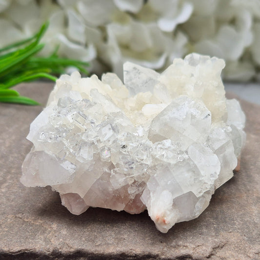 Apophyllite cluster for clarity, calm, and connection. A high-vibration crystal to uplift energy and deepen spiritual awareness in any space. 