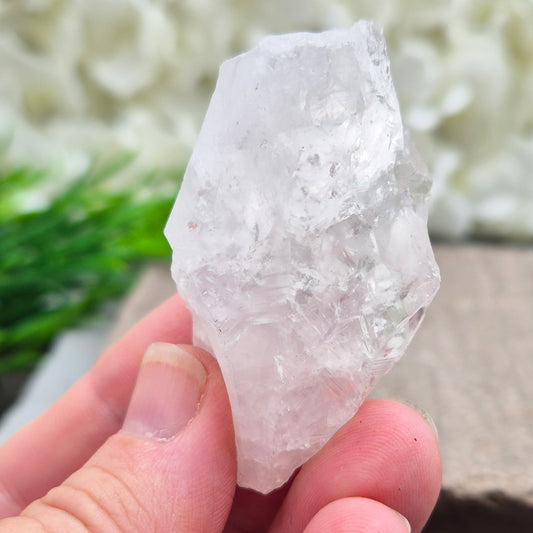 Natural Satyaloka Quartz Crystal from India. Satyaloka is said to have a tremendous energy vortex, hence why the area is considered to be so sacred and the quartz that is found there to be so energetically powerful. 
