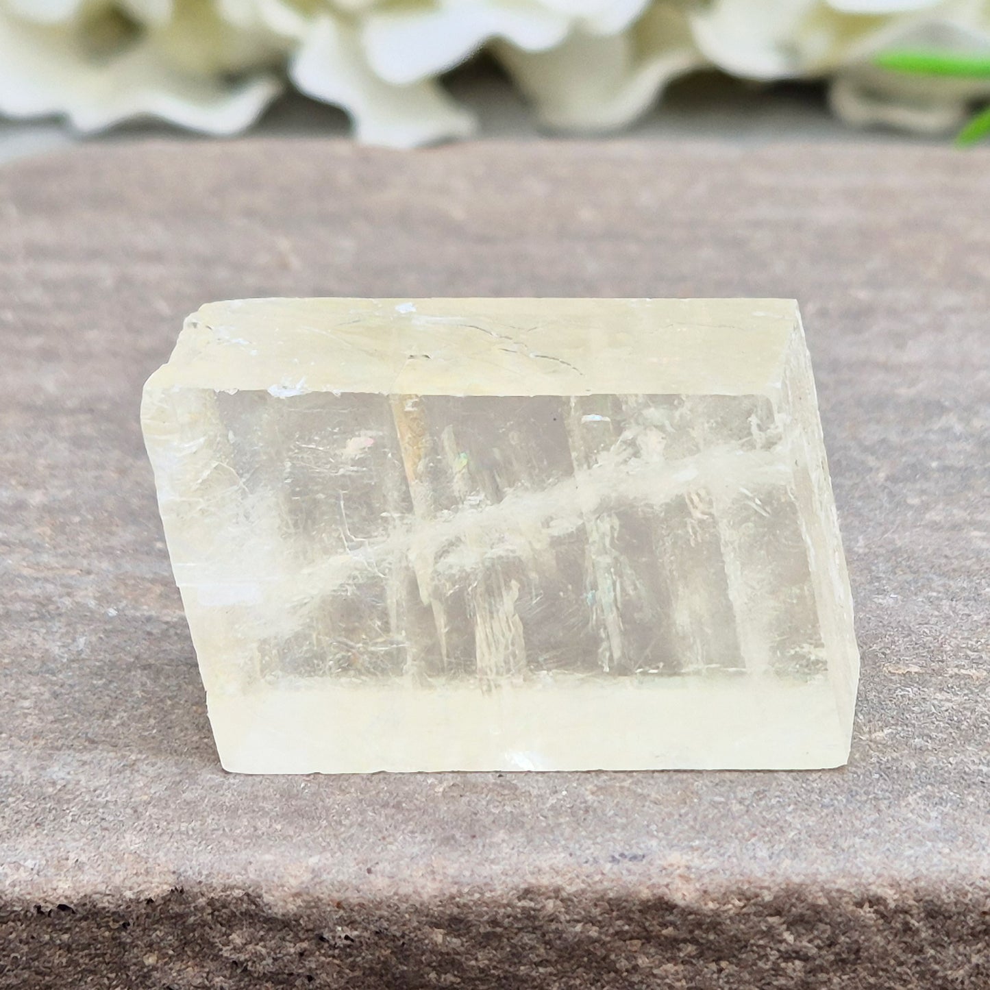 Lemony yellow Optical Calcite for clarity, self-healing, and balance. A supportive crystal for new opportunities, focus, and emotional release