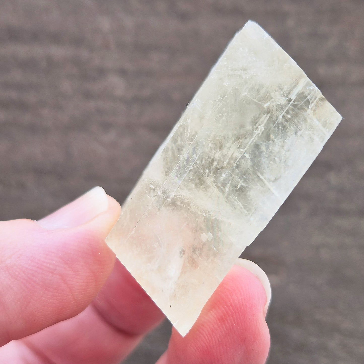 Natural Optical Calcite from Mexico natural rhomboid shape and lemony yellow colour. Often chosen for clarity, balance, and focused energy.