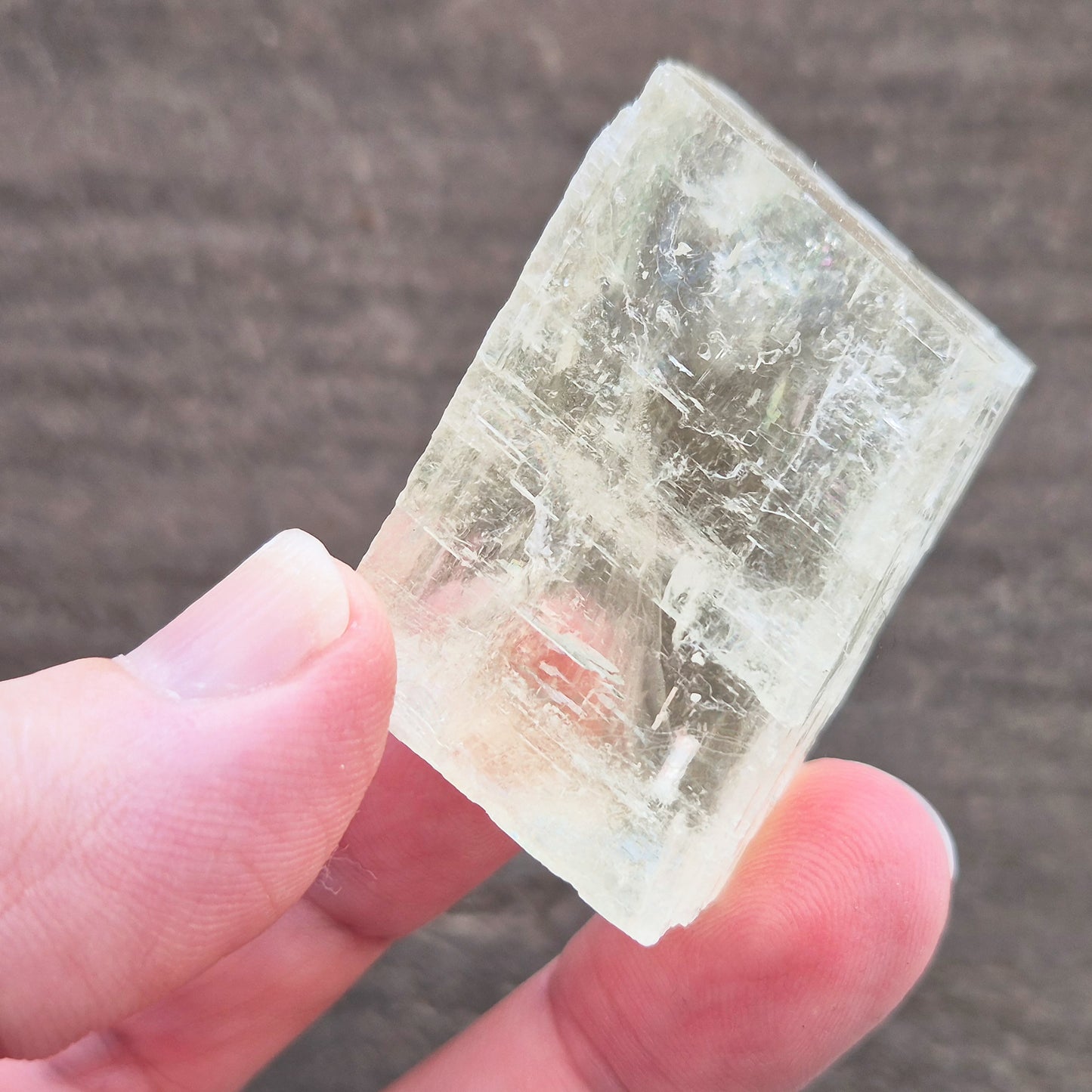 Natural Optical Calcite from Mexico natural rhomboid shape and lemony yellow colour. Often chosen for clarity, balance, and focused energy.