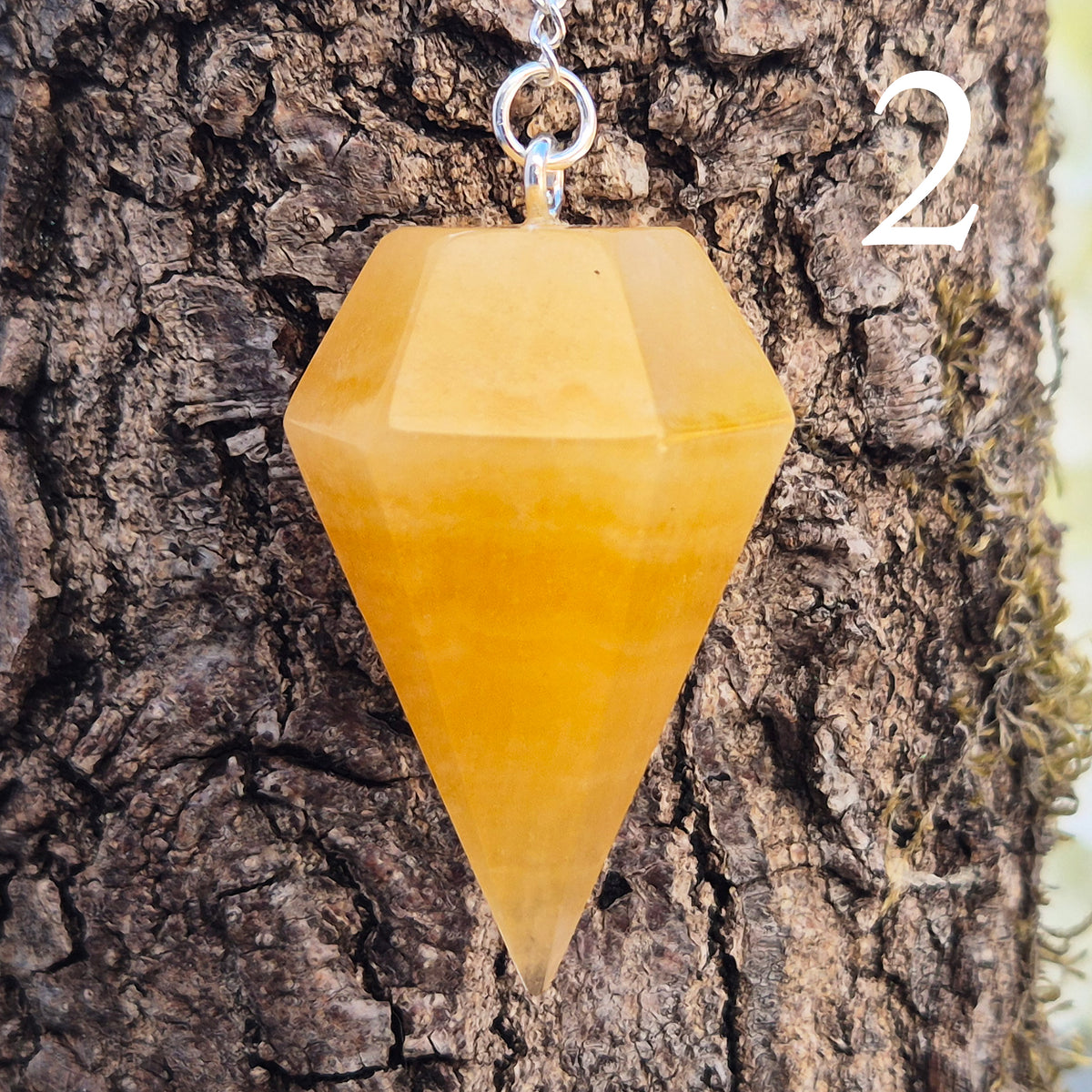 Orange Calcite Crystal Pendulum - Intuition and Dowsing Tool