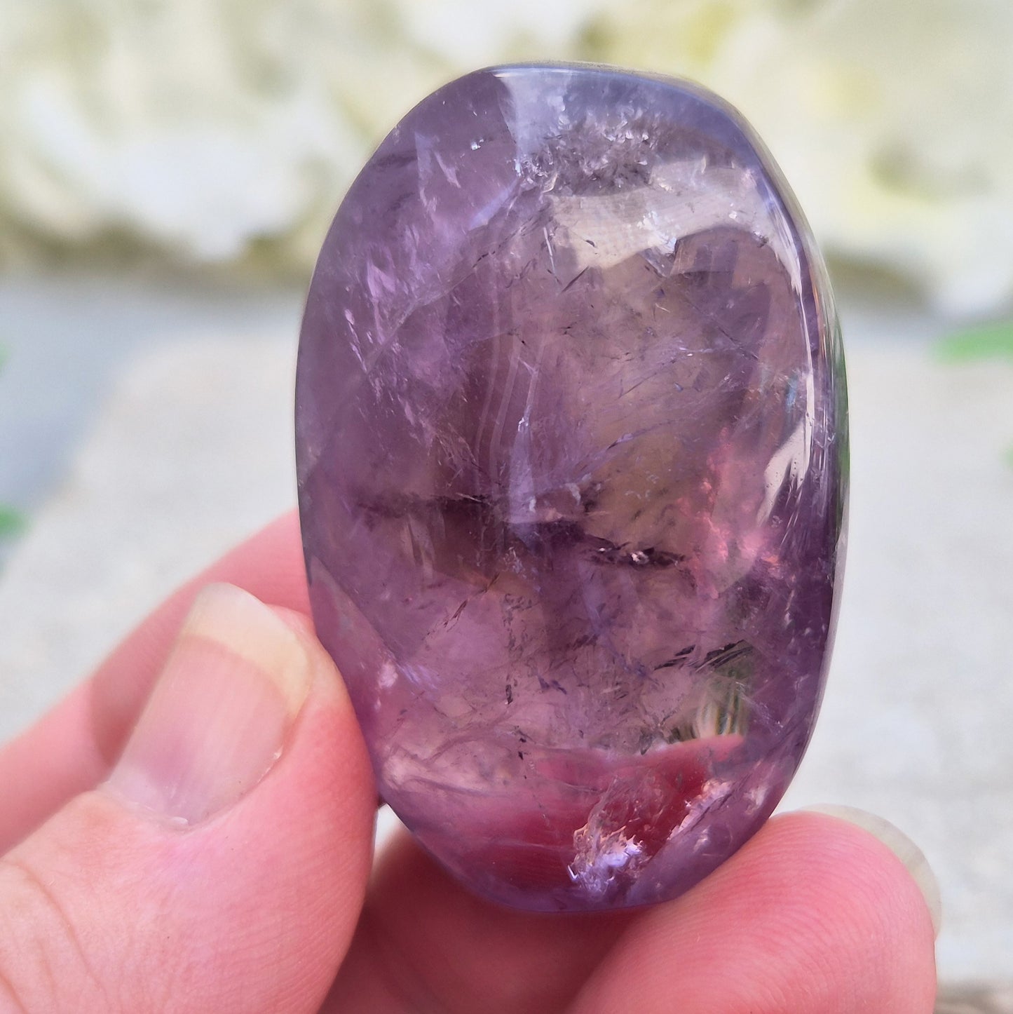 Amethyst palm stone for calm, focus, and balance. Smooth, soothing, and ideal for meditation or everyday grounding. Beautiful quality and easy to hold.