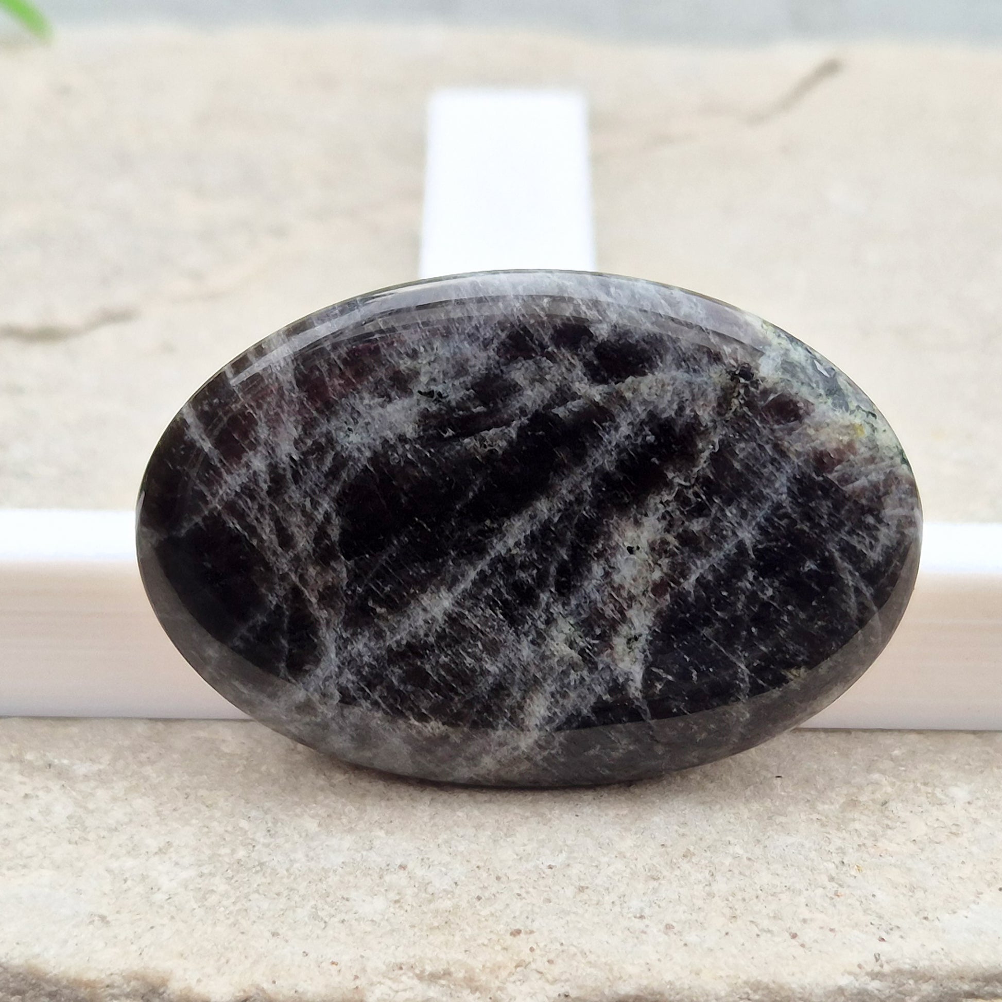 Black Moonstone, valued for its connection to the moon’s energy. Perfect for enhancing intuition, emotional healing, and balancing energy.