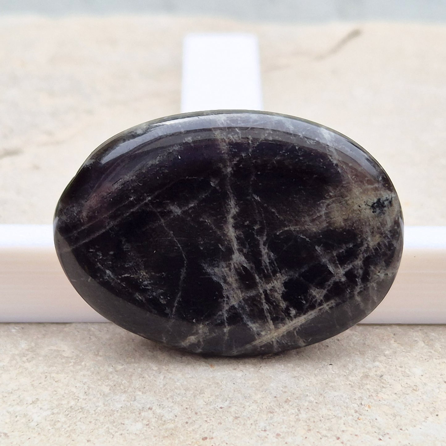 Black Moonstone, valued for its connection to the moon’s energy. Perfect for enhancing intuition, emotional healing, and balancing energy.