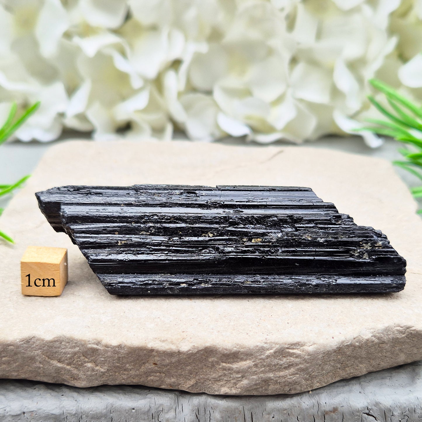 Natural Black Tourmaline crystal. Strong protective crystal that helps you feel safe, calm, clear-minded, and emotionally strong.
