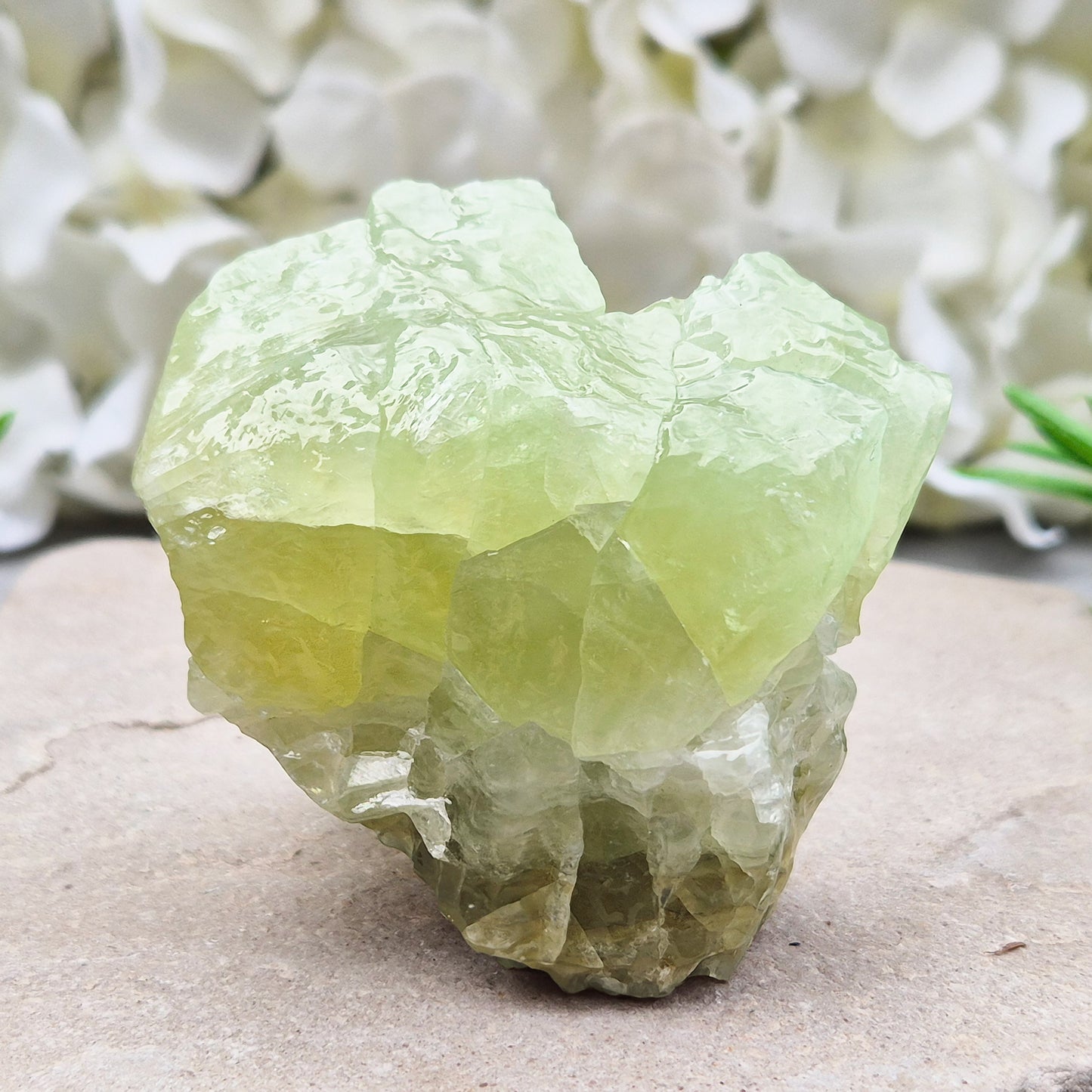 Natural Green Calcite chunk to support emotional release, fresh energy and a lighter mindset. A calming heart-centred stone for letting go and moving forward.