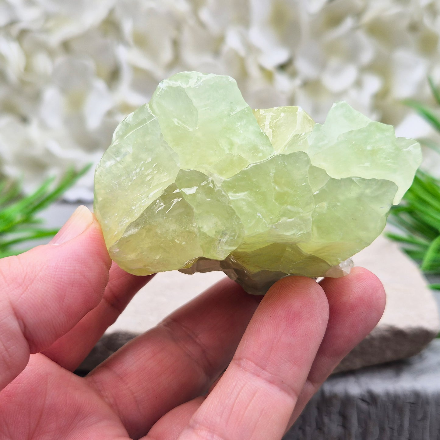 Natural Green Calcite chunk to support emotional release, fresh energy and a lighter mindset. A calming heart-centred stone for letting go and moving forward.