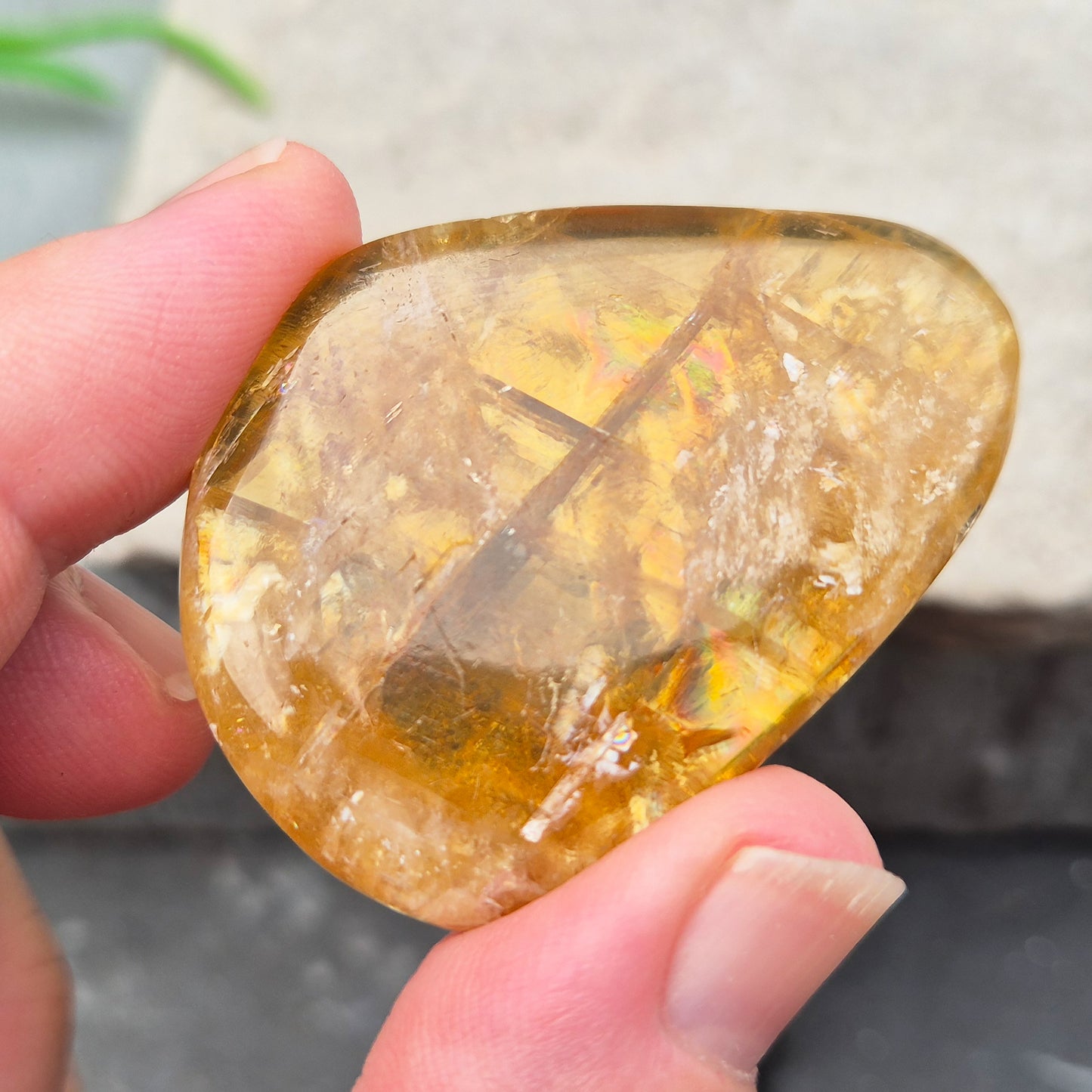 Shop Honey Calcite Palm Stones – smooth, pocket-sized crystals in rich honey tones. Perfect for meditation, mindfulness & everyday carry. UK crystal shop.