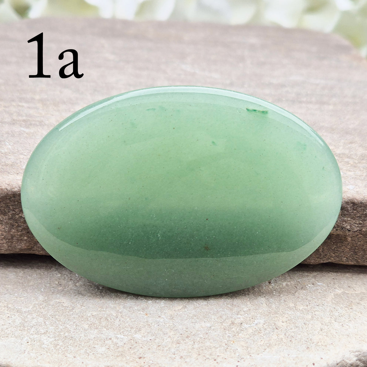 Natural Green Aventurine palm stone from Zimbabwe. Known for luck, abundance, confidence, heart healing and calming an overactive mind.