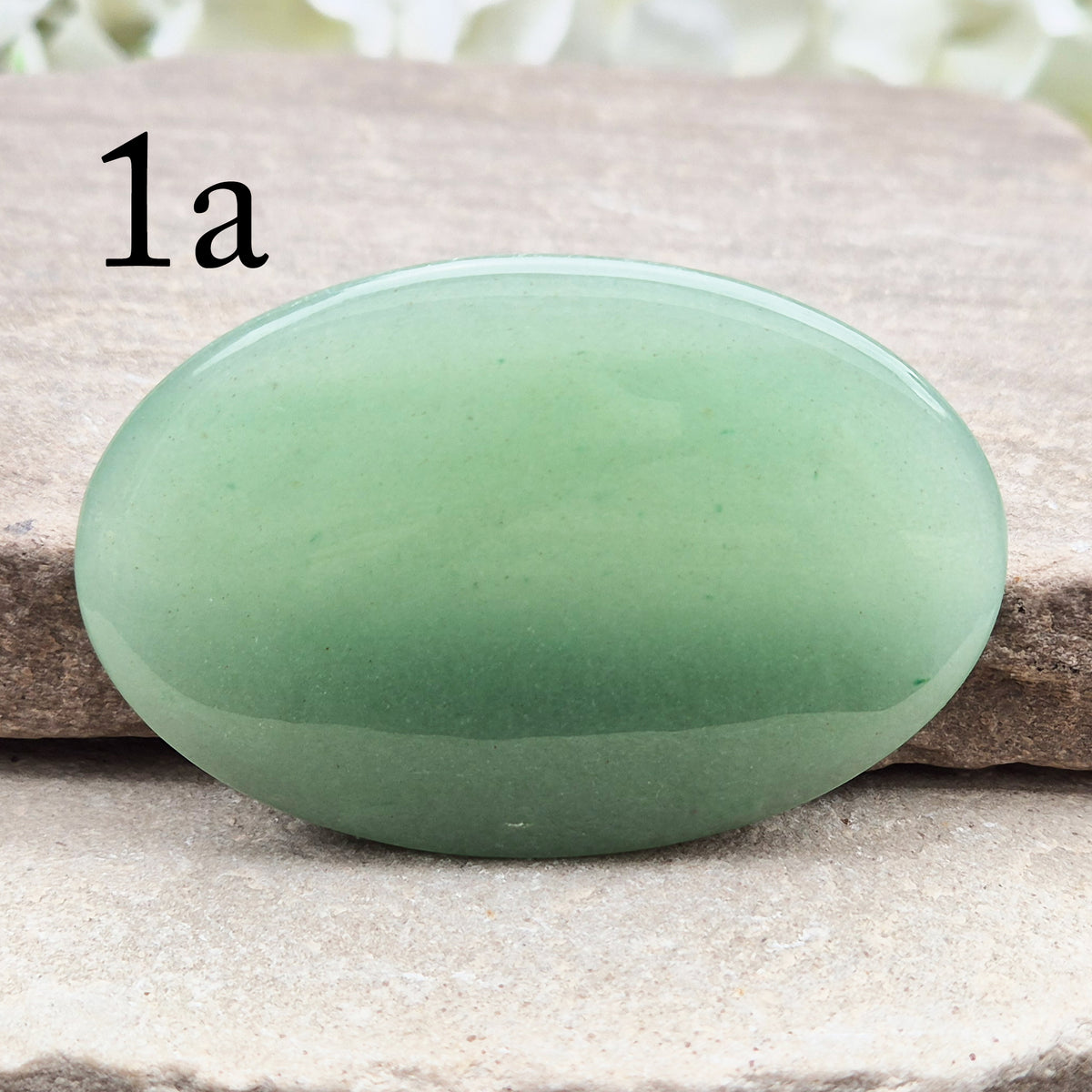 Natural Green Aventurine palm stone from Zimbabwe. Known for luck, abundance, confidence, heart healing and calming an overactive mind.
