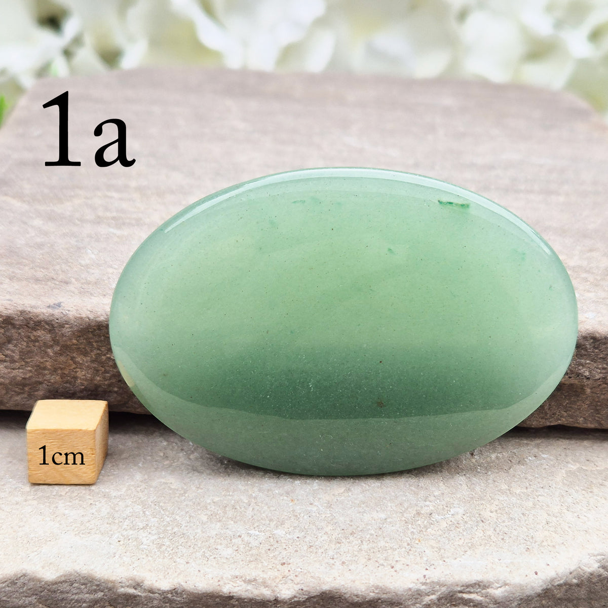 Natural Green Aventurine palm stone from Zimbabwe. Known for luck, abundance, confidence, heart healing and calming an overactive mind.