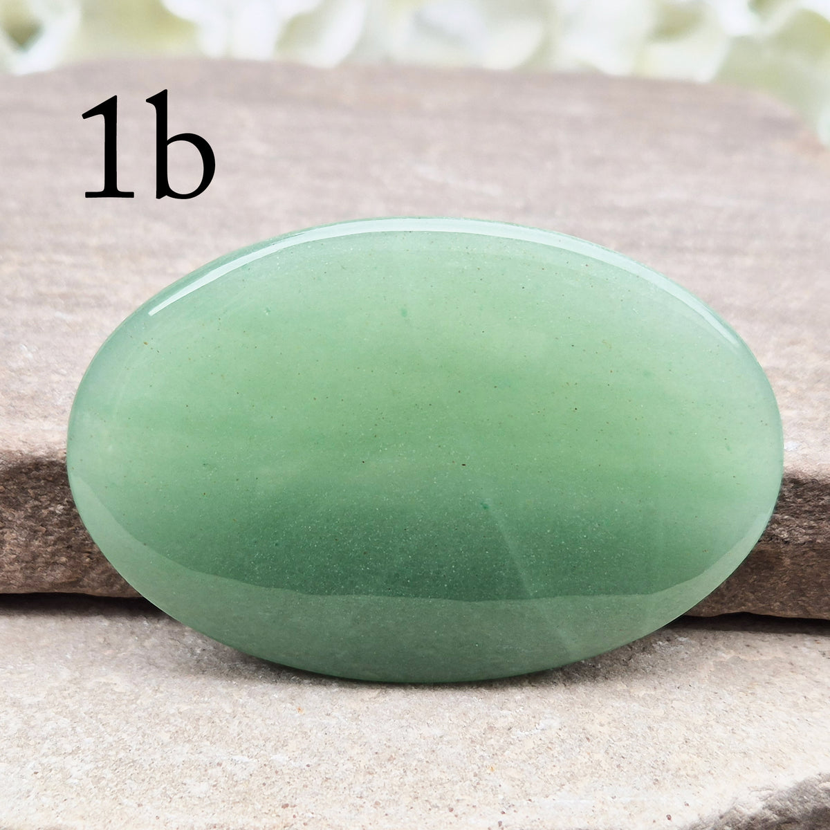 Natural Green Aventurine palm stone from Zimbabwe. Known for luck, abundance, confidence, heart healing and calming an overactive mind.