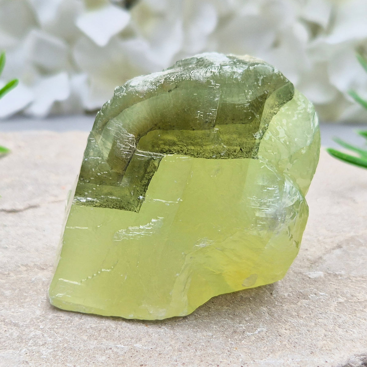 Natural Green Calcite chunk to support emotional release, fresh energy and a lighter mindset. A calming heart-centred stone for letting go and moving forward.
