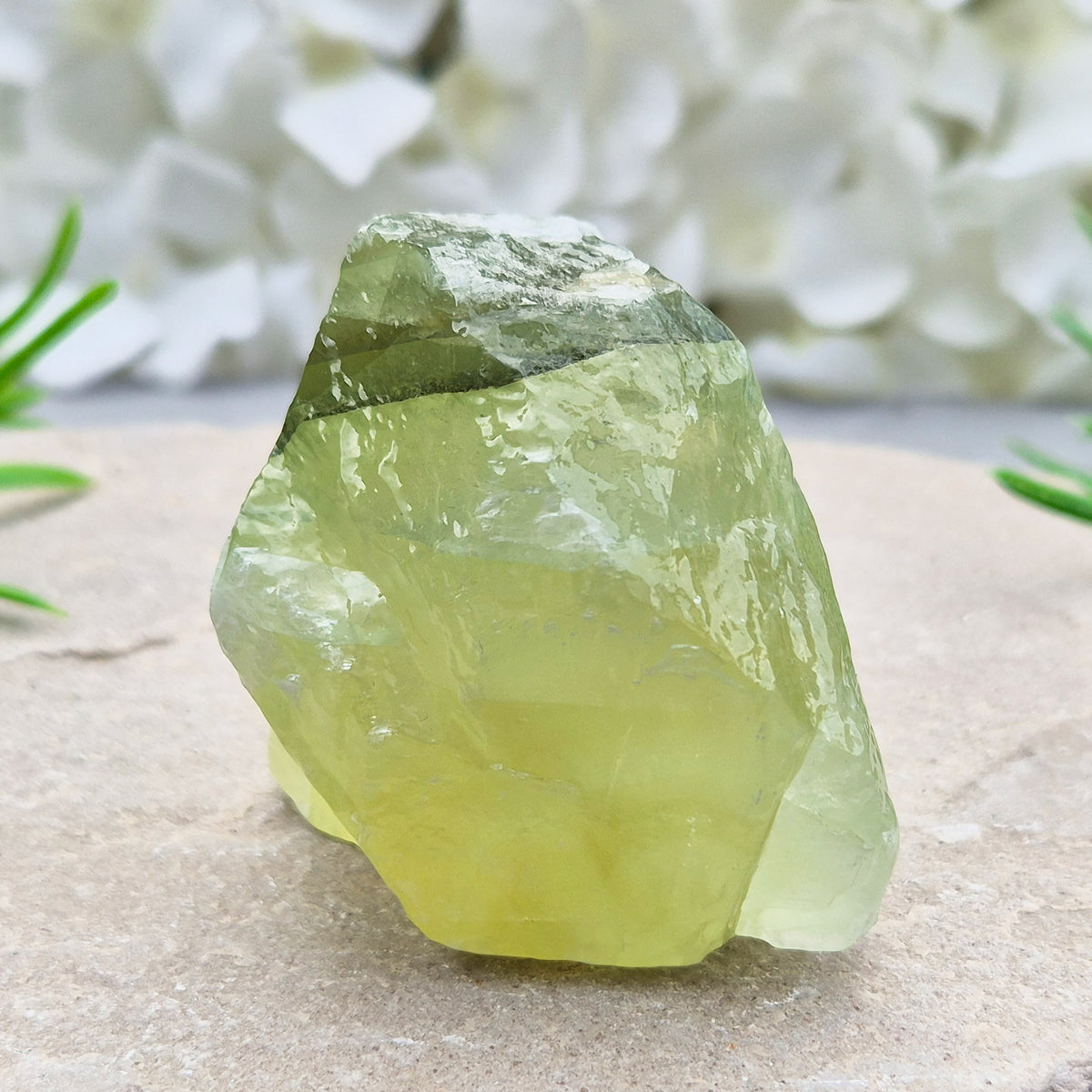 Green Calcite Crystal, Natural Gemstone