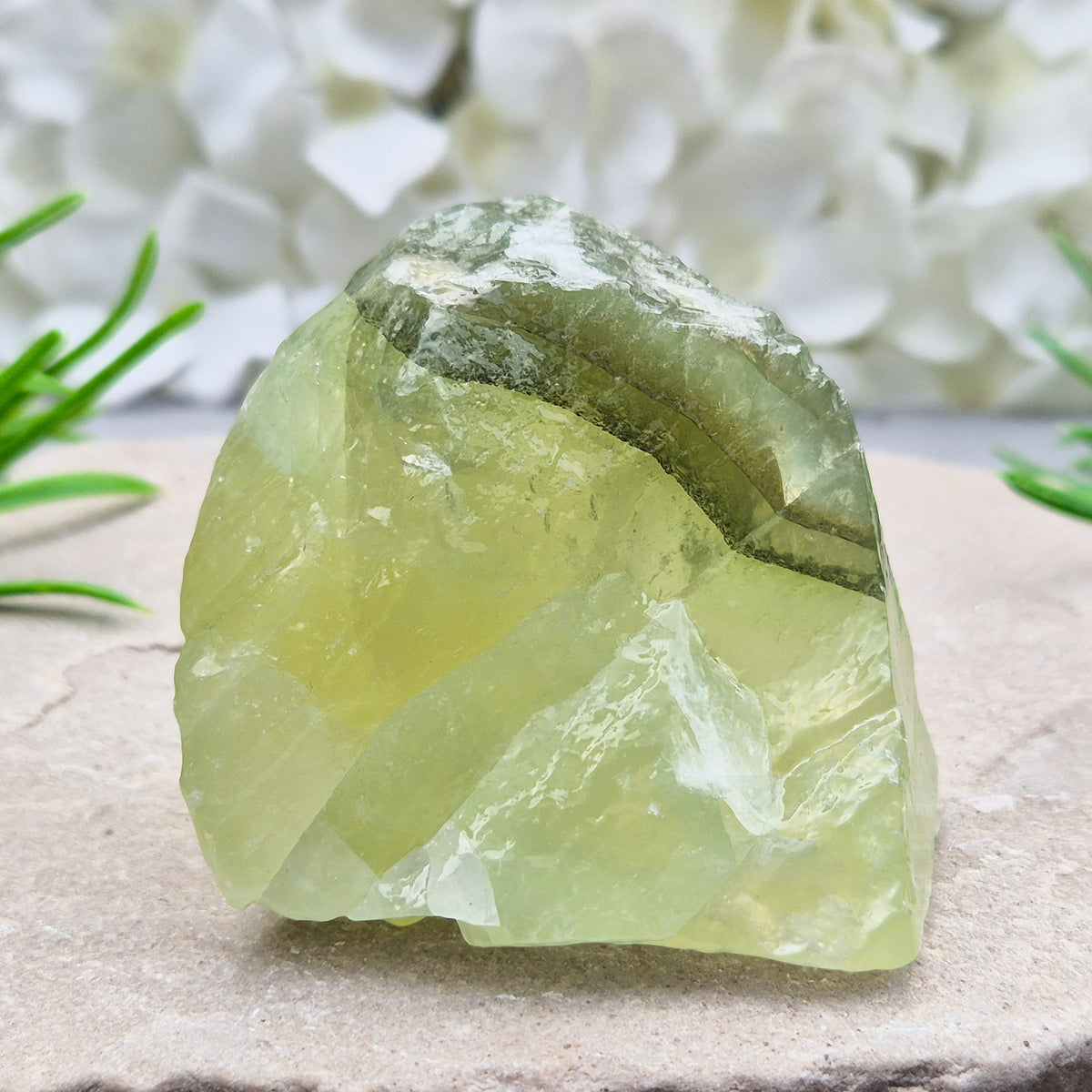 Green Calcite Crystal, Natural Gemstone