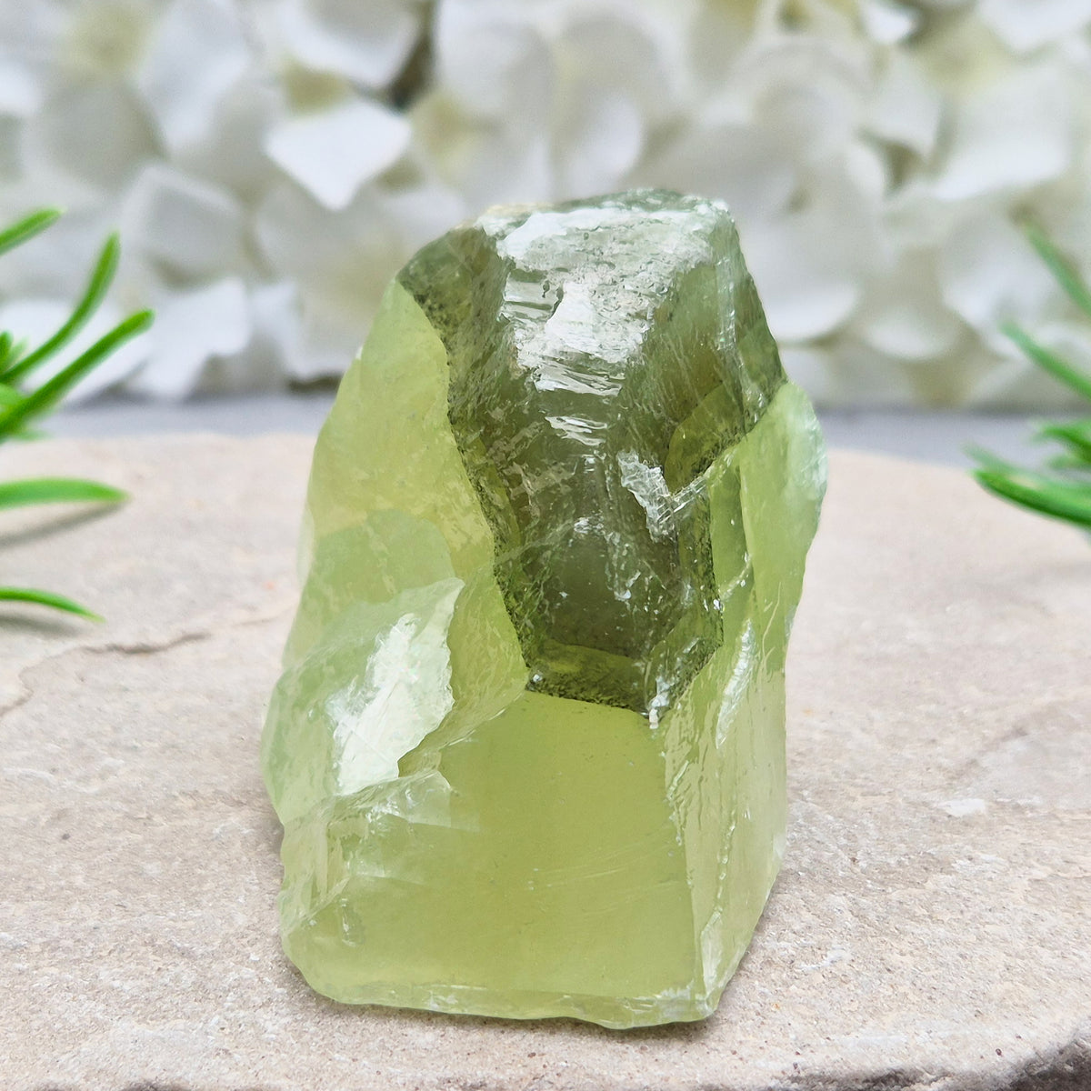 Green Calcite Crystal, Natural Gemstone