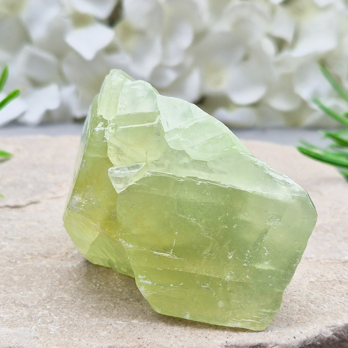 Green Calcite Crystal, Natural Gemstone
