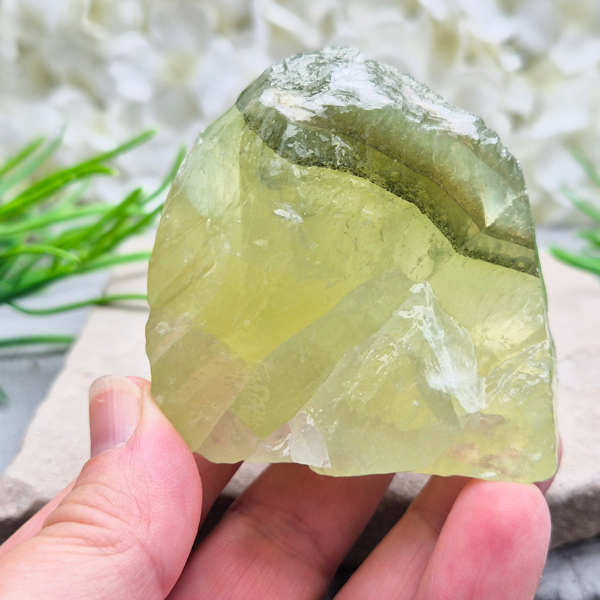 Green Calcite Crystal, Natural Gemstone
