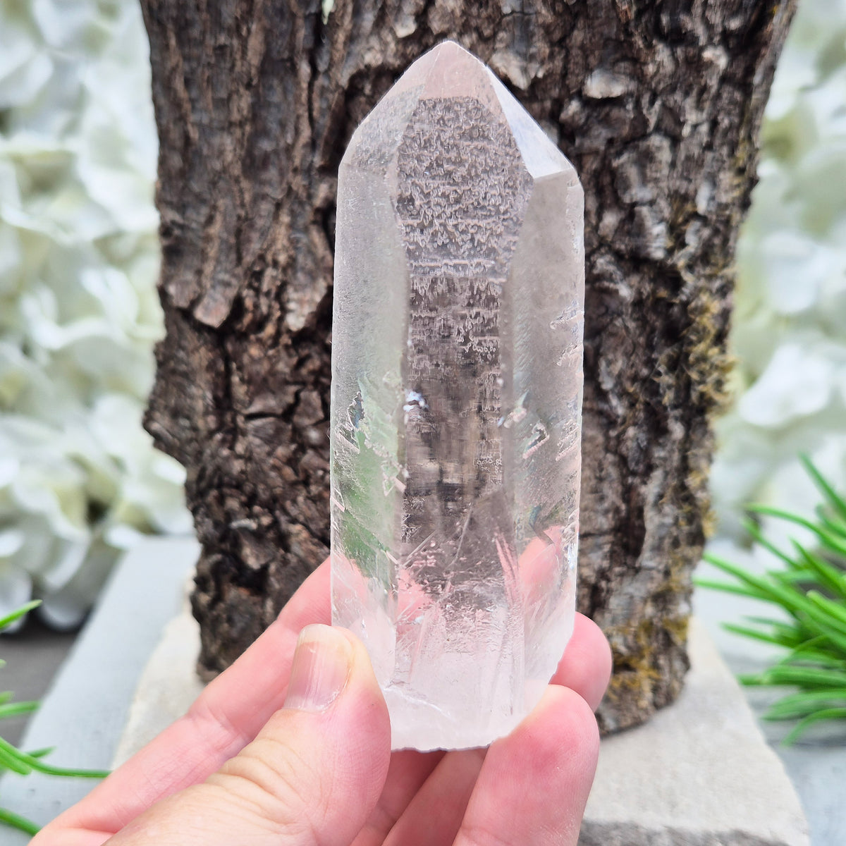Natural Quartz Crystal Point from Brazil. Clear, natural quartz for focus, balance and energy work. Ideal for meditation, grids and crystal collections.