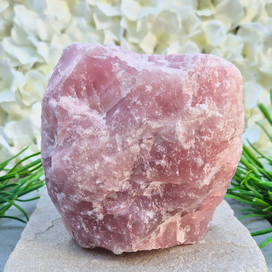 Natural Rose Quartz crystal from Namibia. Gentle stone of love that brings calm, emotional support, balance, and unconditional self-love.