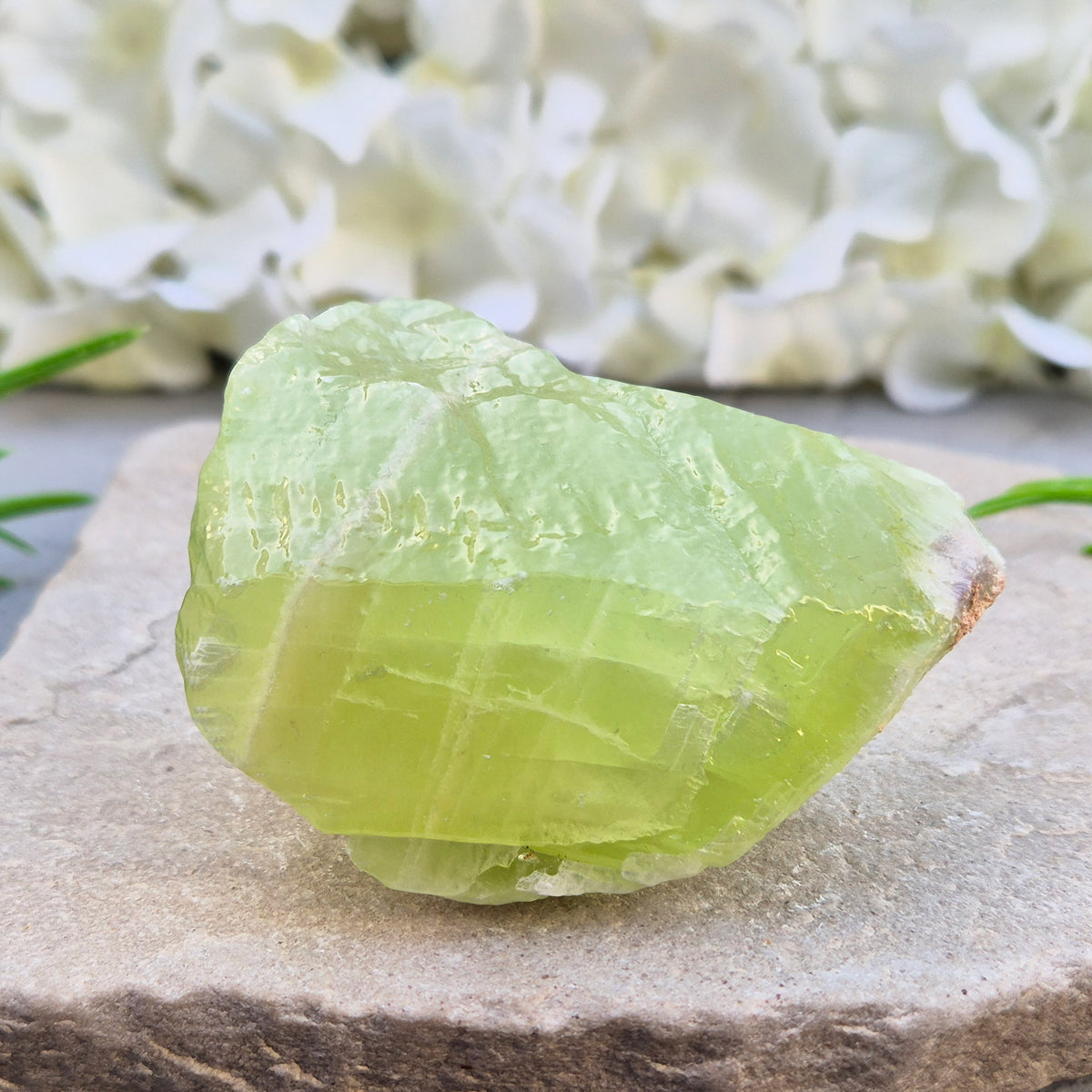 Natural Green Calcite chunk to support emotional release, fresh energy and a lighter mindset. A calming heart-centred stone for letting go and moving forward.