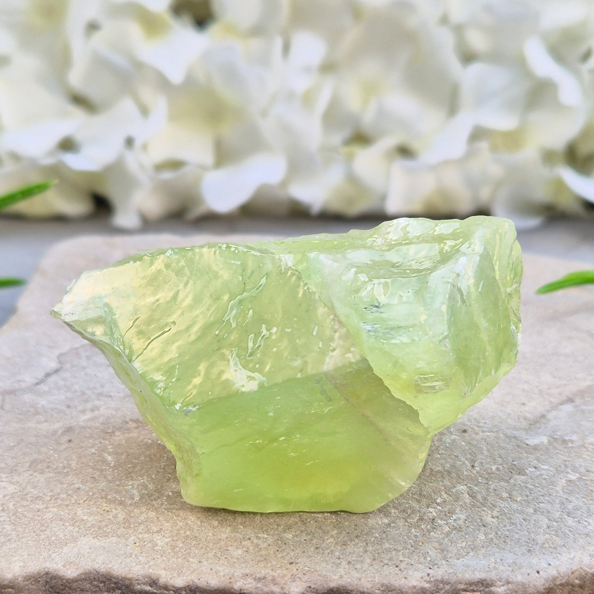 Natural Green Calcite chunk to support emotional release, fresh energy and a lighter mindset. A calming heart-centred stone for letting go and moving forward.