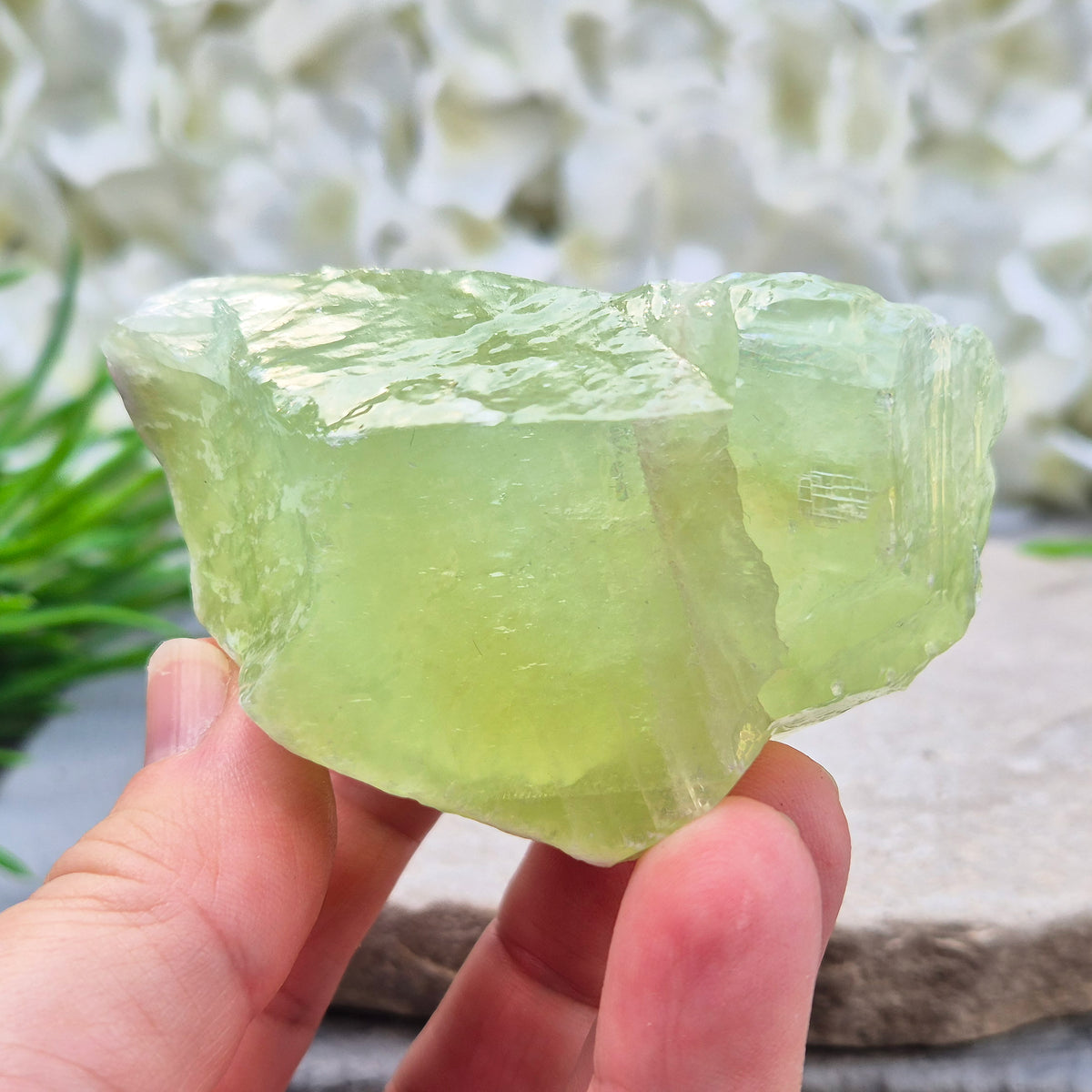 Natural Green Calcite chunk to support emotional release, fresh energy and a lighter mindset. A calming heart-centred stone for letting go and moving forward.
