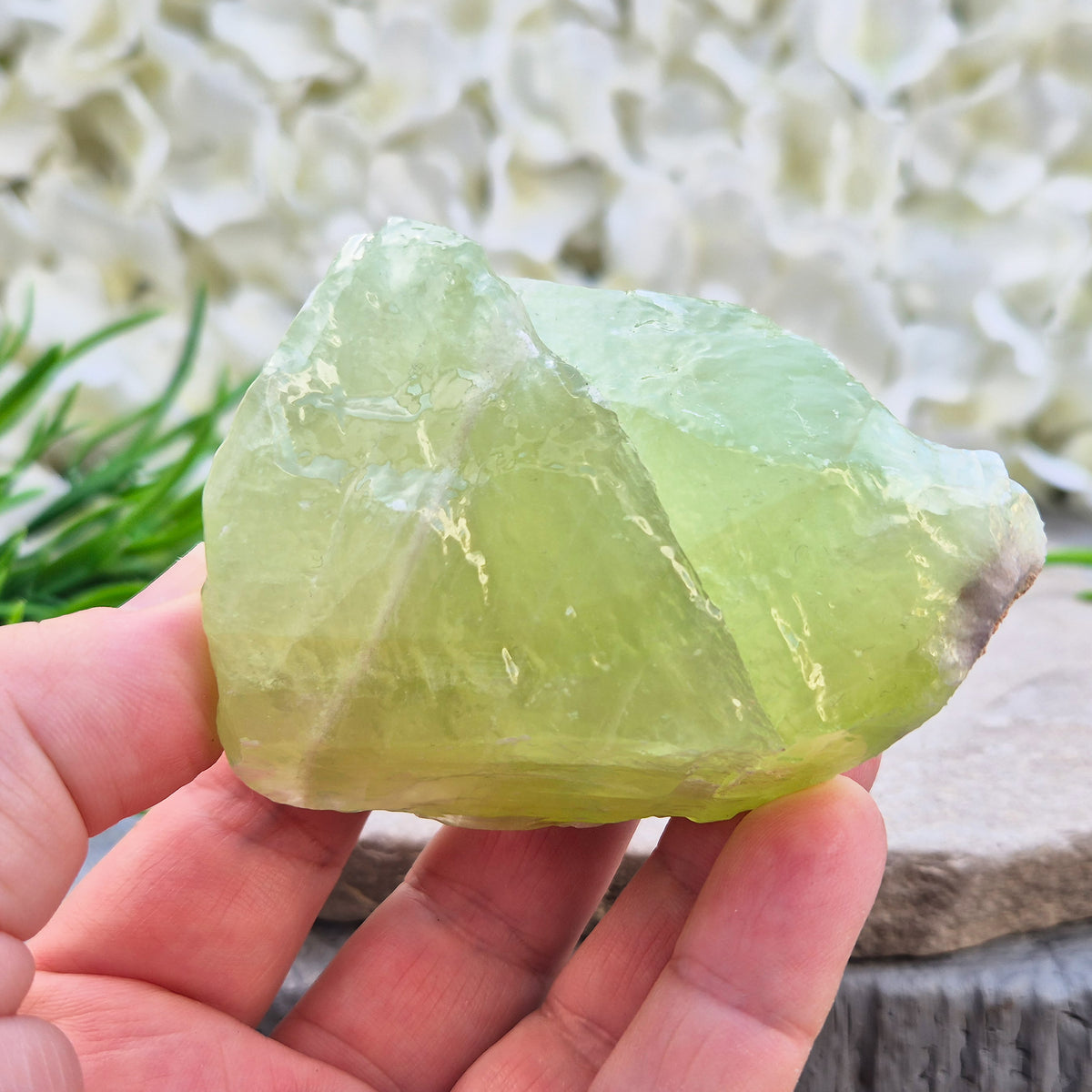 Natural Green Calcite chunk to support emotional release, fresh energy and a lighter mindset. A calming heart-centred stone for letting go and moving forward.
