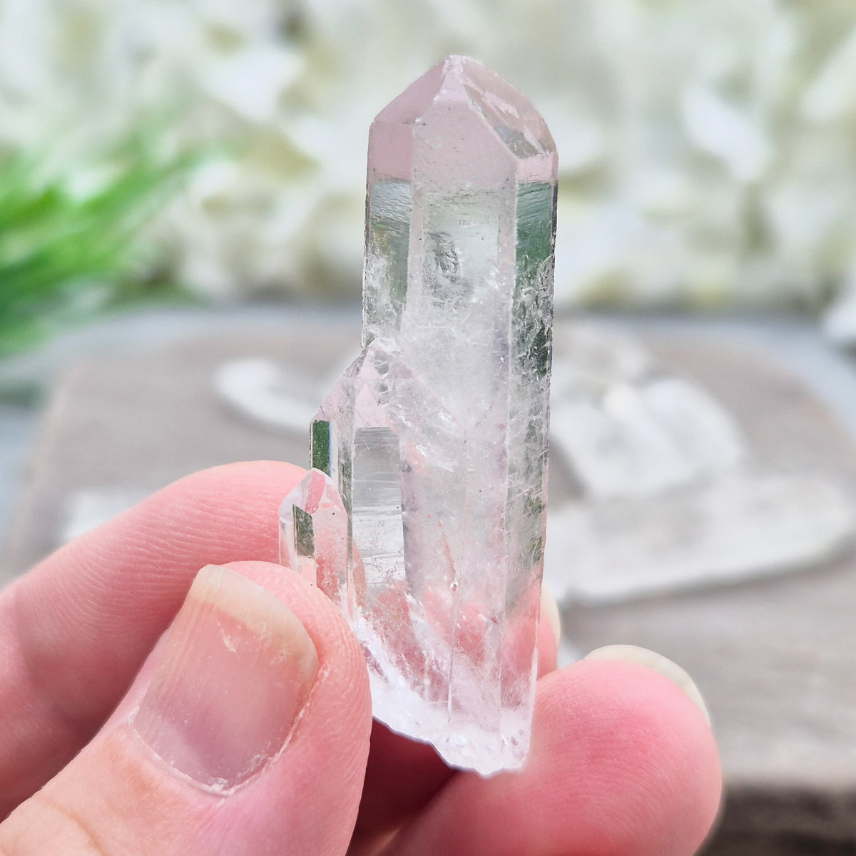 Shop natural mini clear quartz points, 100g of assorted sizes. Known for clarity, focus and amplifying intention — perfect starter crystals or thoughtful gifts.